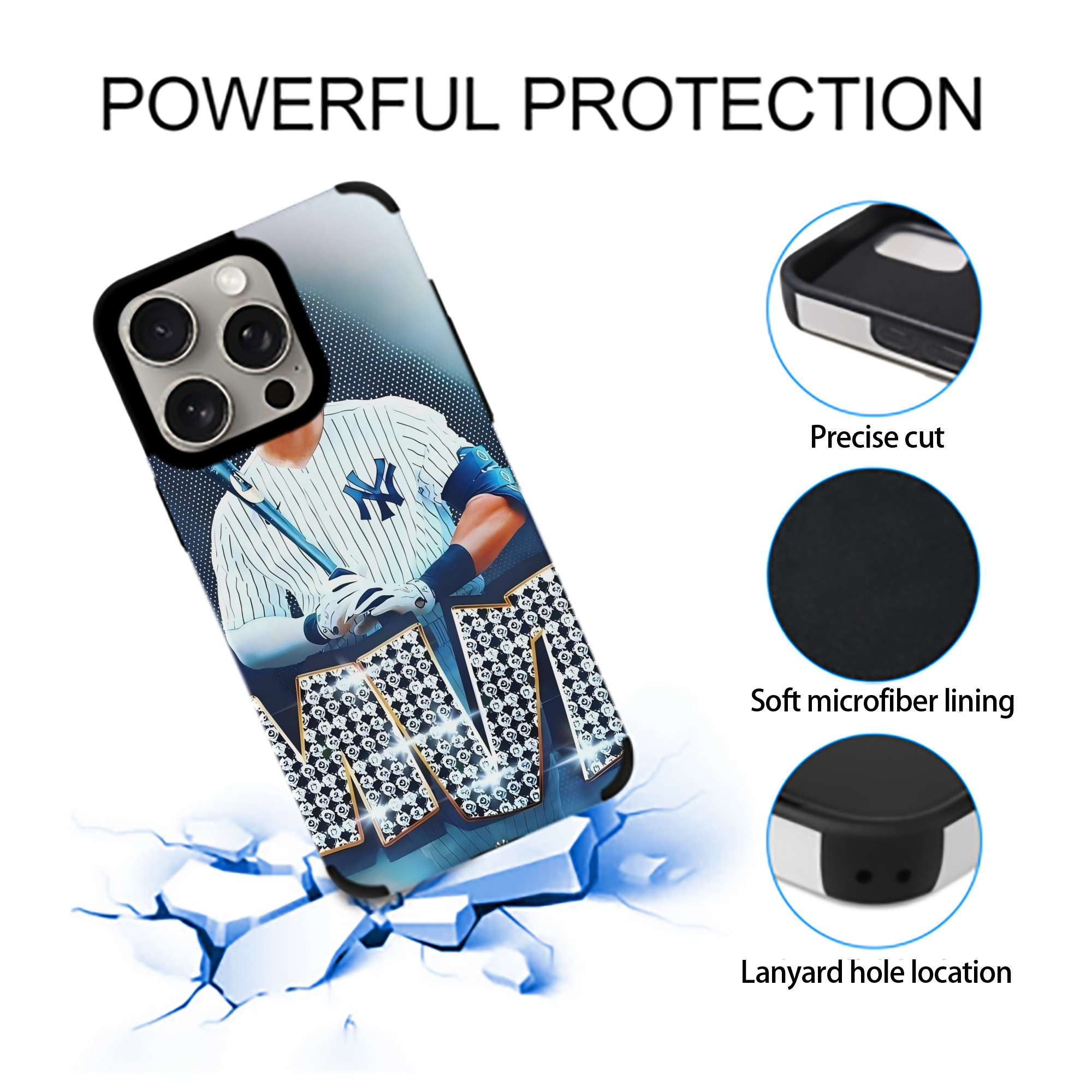 Aaron Judge MVP IPhone 15 Pro Max PU Leather Case – Soft Lining, 360° Protection – Precise Fit, 3D Buttons, Easy Charging – Anti-Yellowing, Easy To Clean