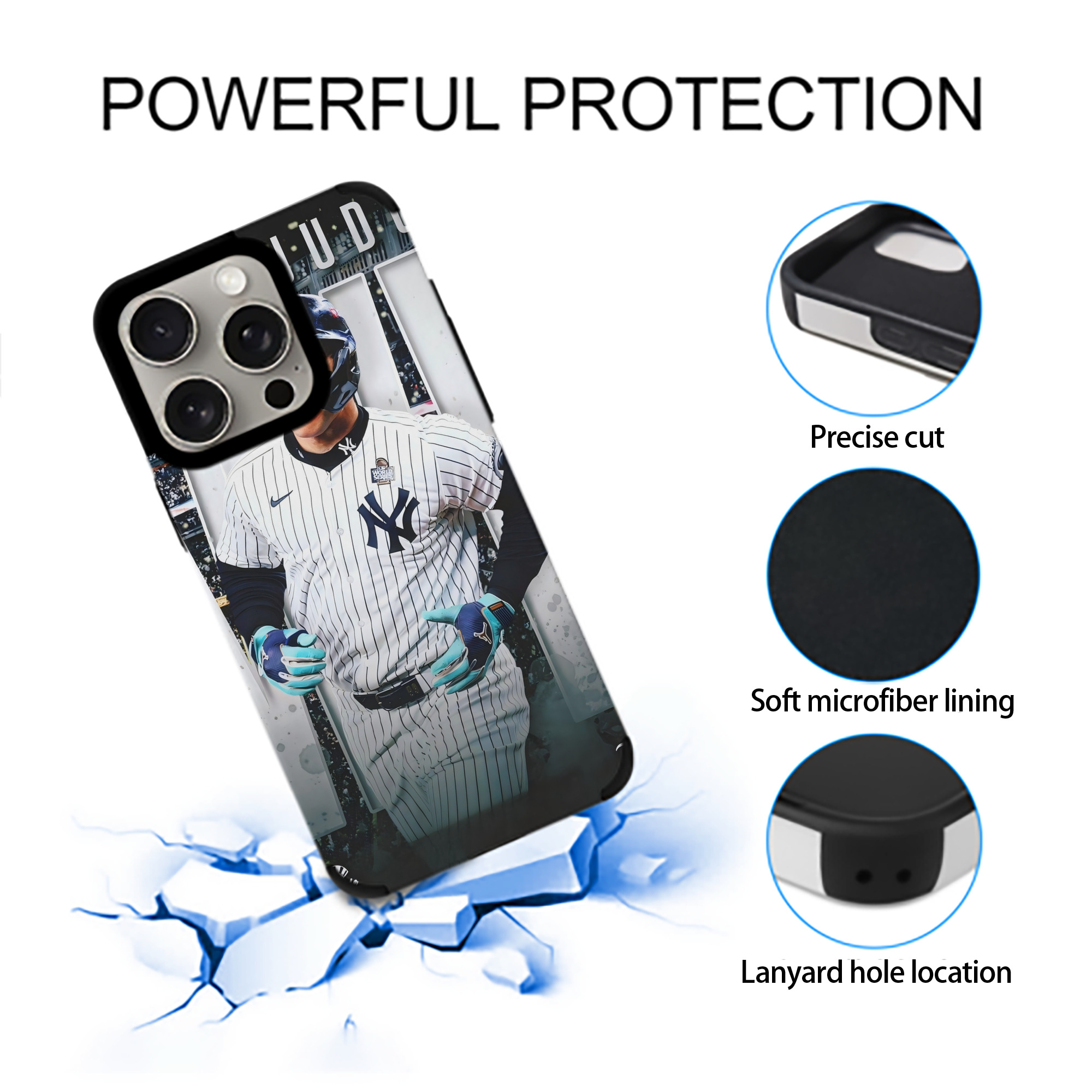 Aaron Judge MVP IPhone 15 Pro Max PU Leather Case – Soft Lining, 360° Protection – Precise Fit, 3D Buttons, Easy Charging – Anti-Yellowing, Easy To Clean