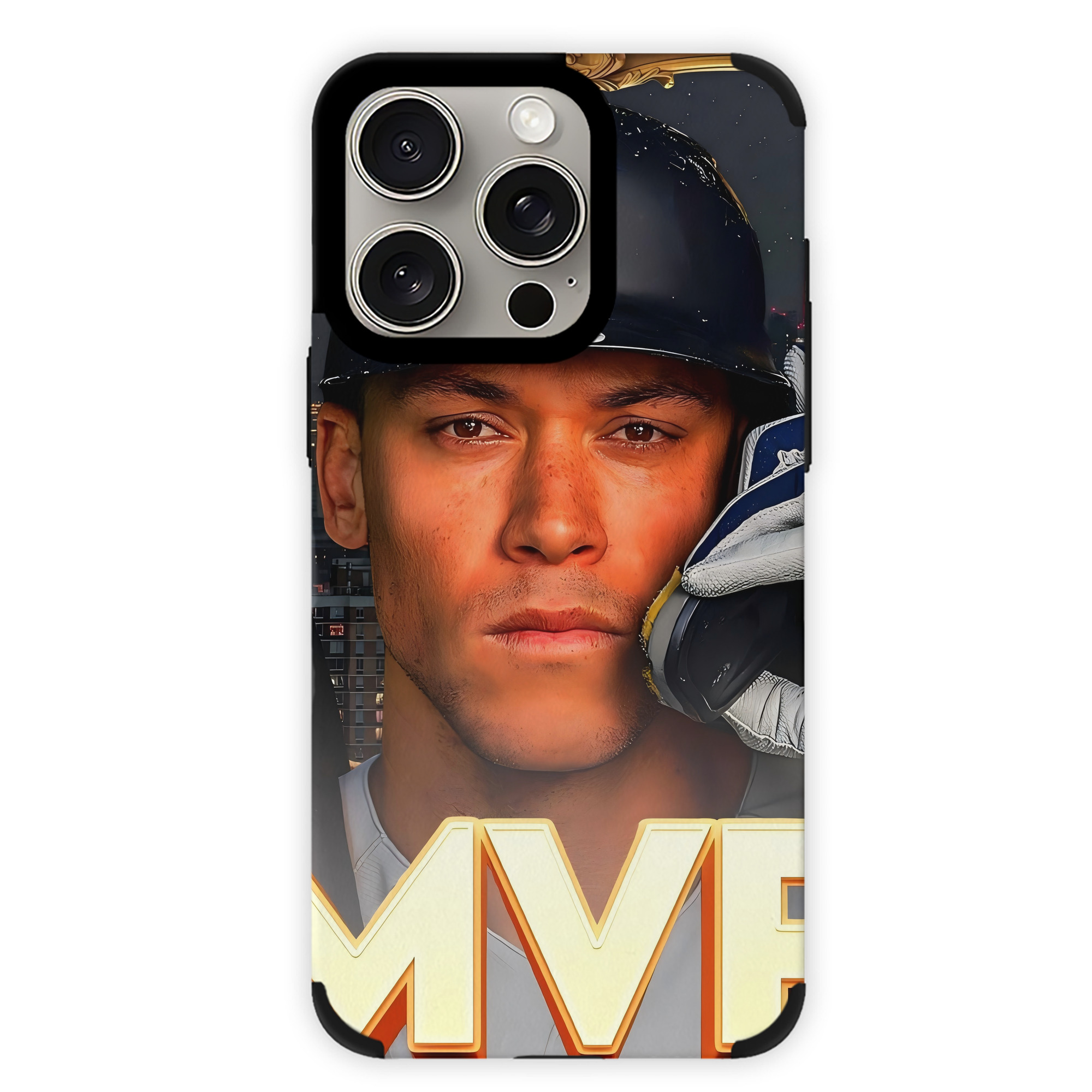 Aaron Judge MVP IPhone 15 Pro Max PU Leather Case – Soft Lining, 360° Protection – Precise Fit, 3D Buttons, Easy Charging – Anti-Yellowing, Easy To Clean