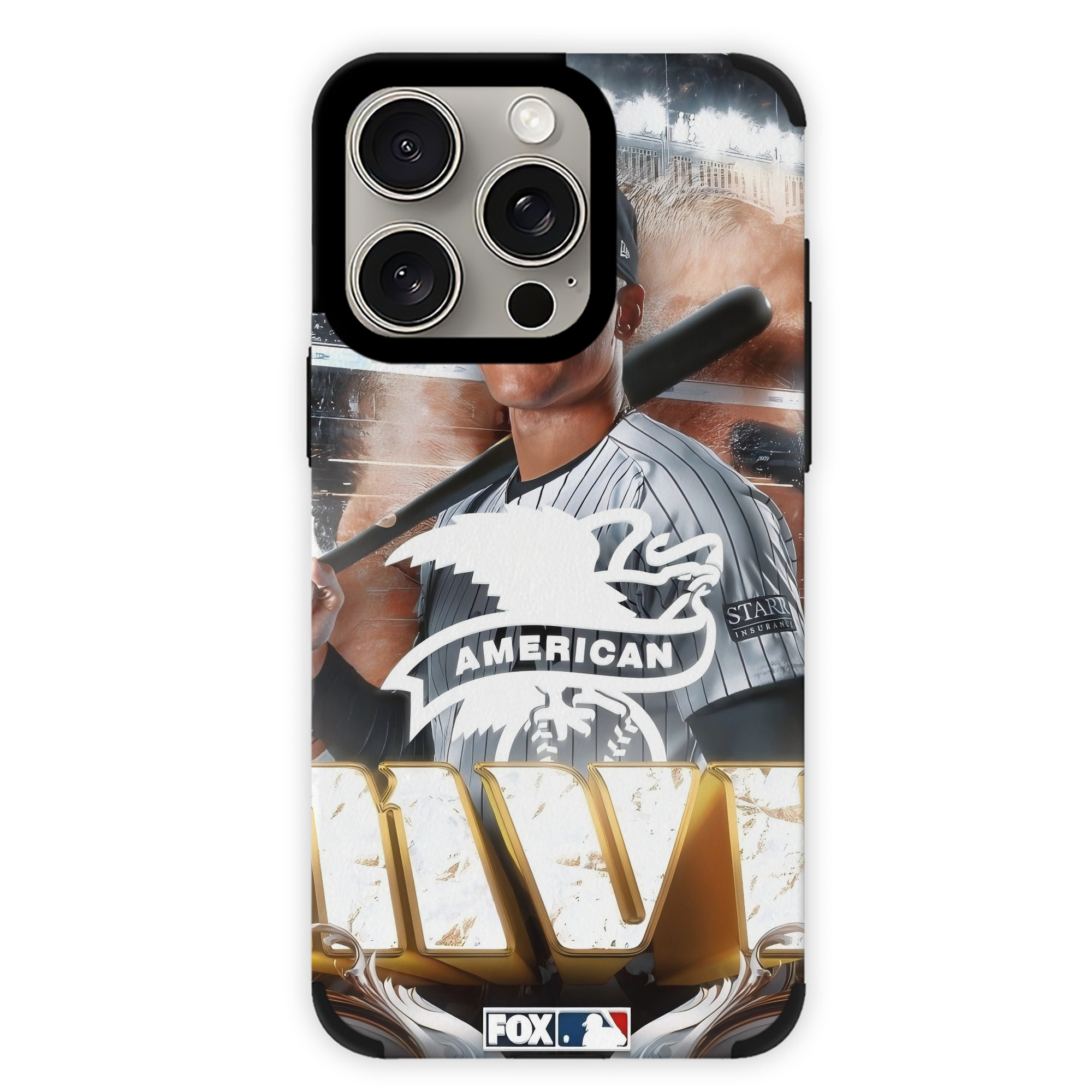 Aaron Judge MVP IPhone 15 Pro Max PU Leather Case – Soft Lining, 360° Protection – Precise Fit, 3D Buttons, Easy Charging – Anti-Yellowing, Easy To Clean