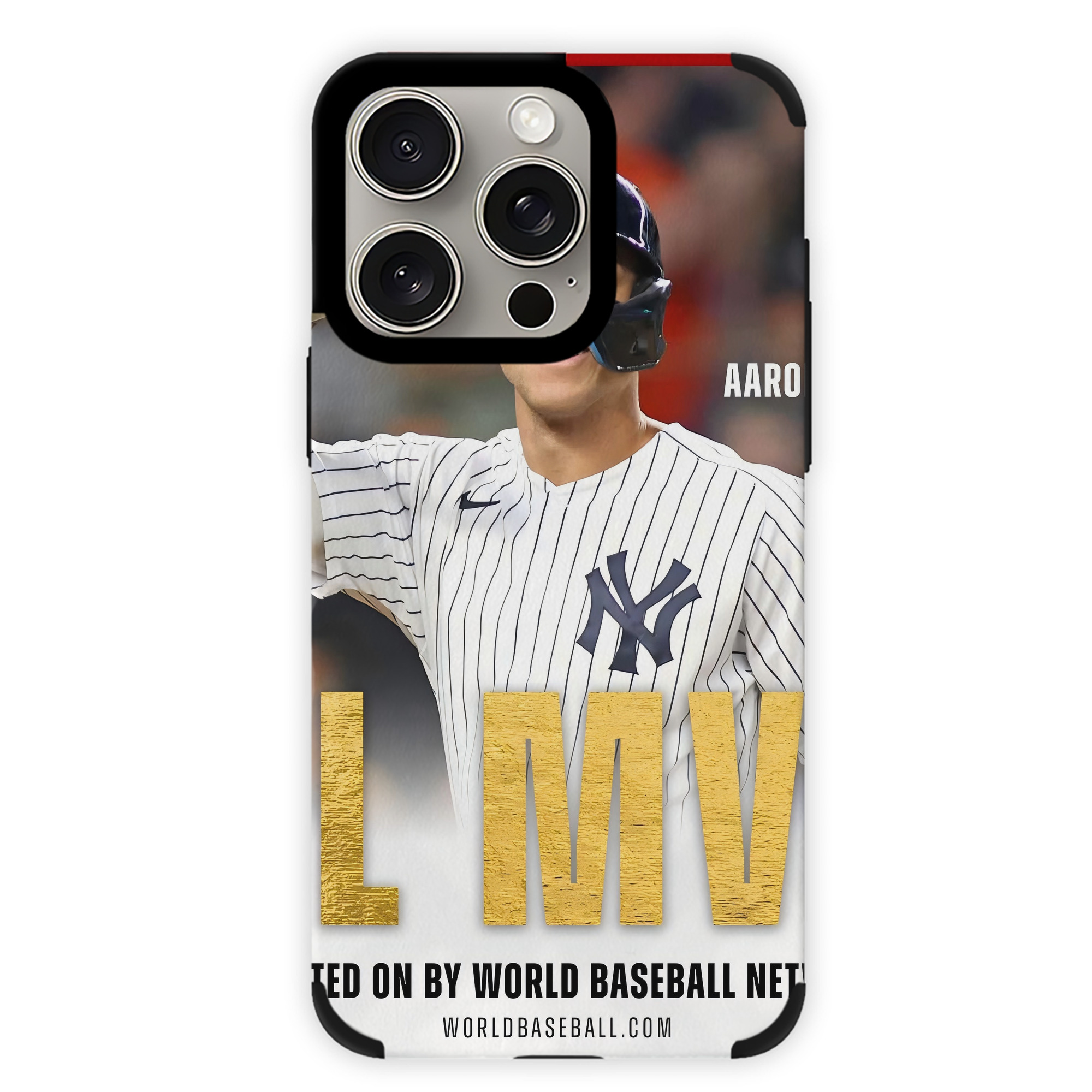 Aaron Judge MVP IPhone 15 Pro Max PU Leather Case – Soft Lining, 360° Protection – Precise Fit, 3D Buttons, Easy Charging – Anti-Yellowing, Easy To Clean