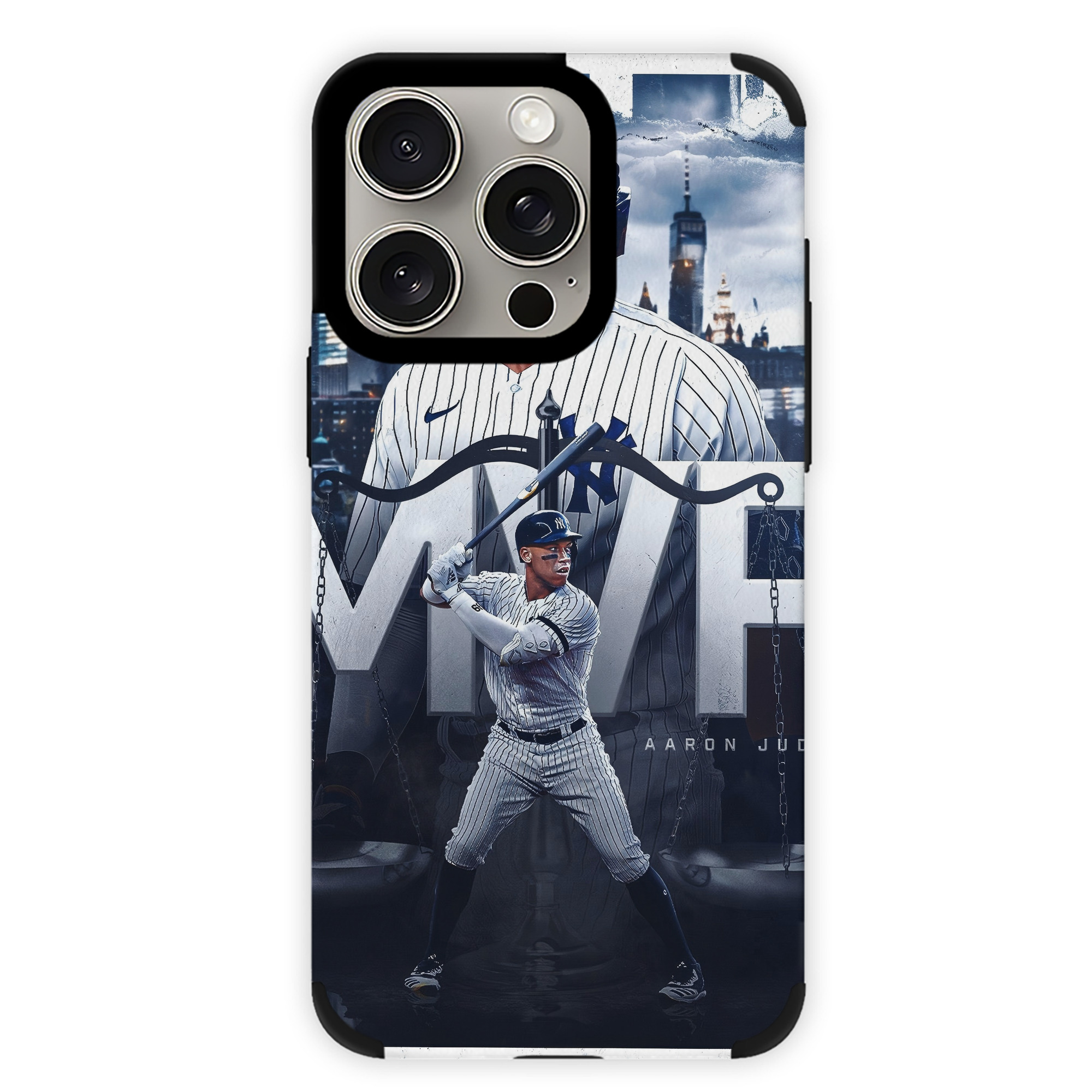Aaron Judge MVP IPhone 15 Pro Max PU Leather Case – Soft Lining, 360° Protection – Precise Fit, 3D Buttons, Easy Charging – Anti-Yellowing, Easy To Clean