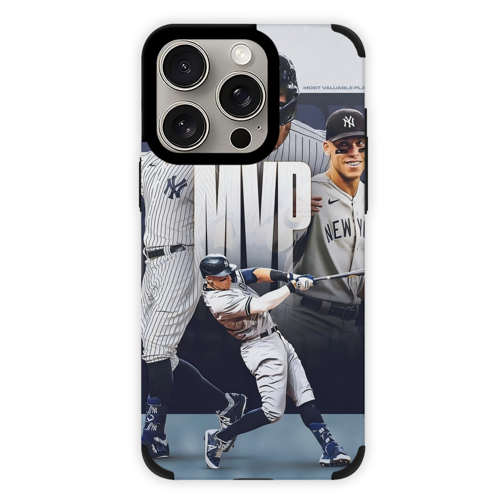 Aaron Judge MVP IPhone 15 Pro Max PU Leather Case – Soft Lining, 360° Protection – Precise Fit, 3D Buttons, Easy Charging – Anti-Yellowing, Easy To Clean
