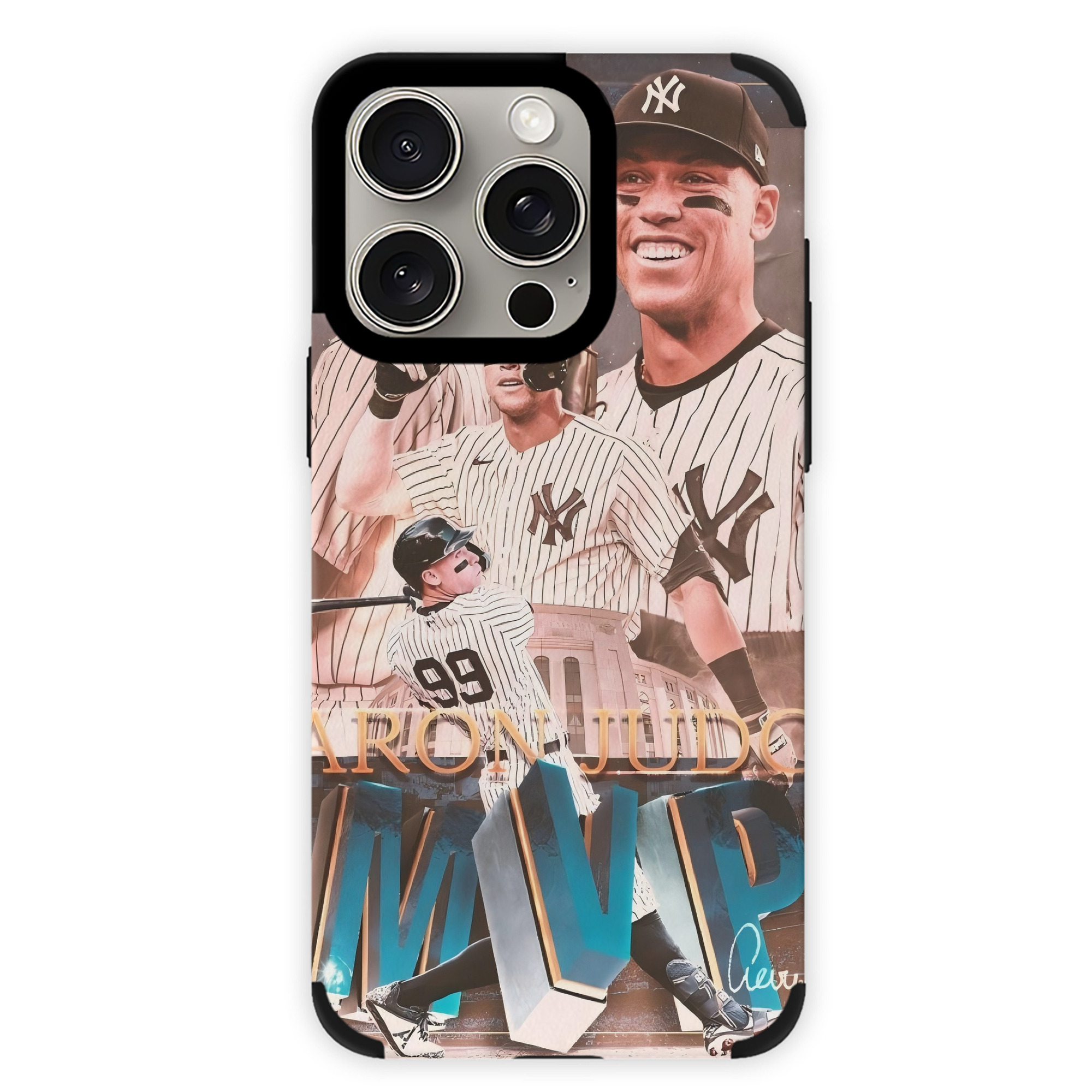Aaron Judge MVP IPhone 15 Pro Max PU Leather Case – Soft Lining, 360° Protection – Precise Fit, 3D Buttons, Easy Charging – Anti-Yellowing, Easy To Clean