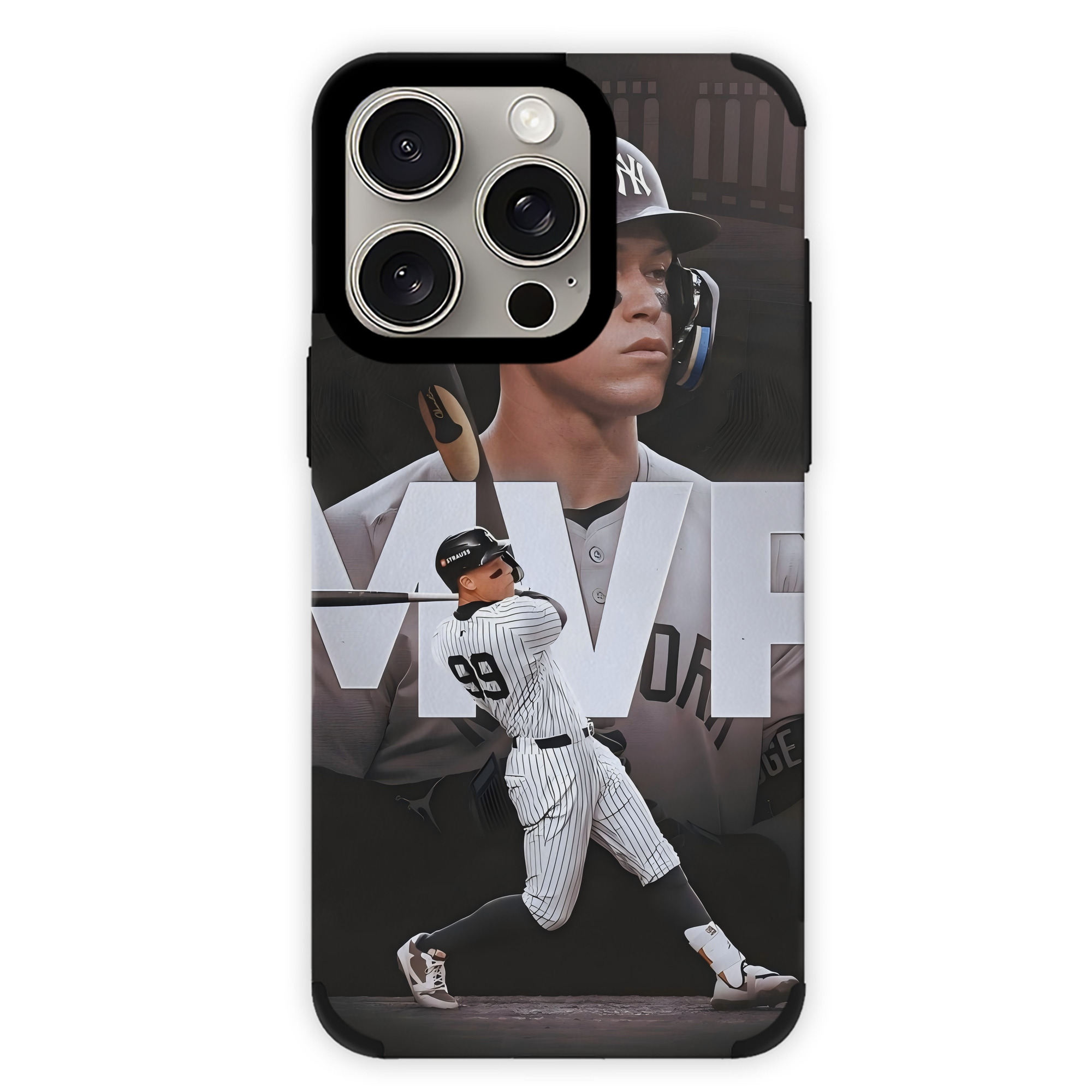 Aaron Judge MVP IPhone 15 Pro Max PU Leather Case – Soft Lining, 360° Protection – Precise Fit, 3D Buttons, Easy Charging – Anti-Yellowing, Easy To Clean
