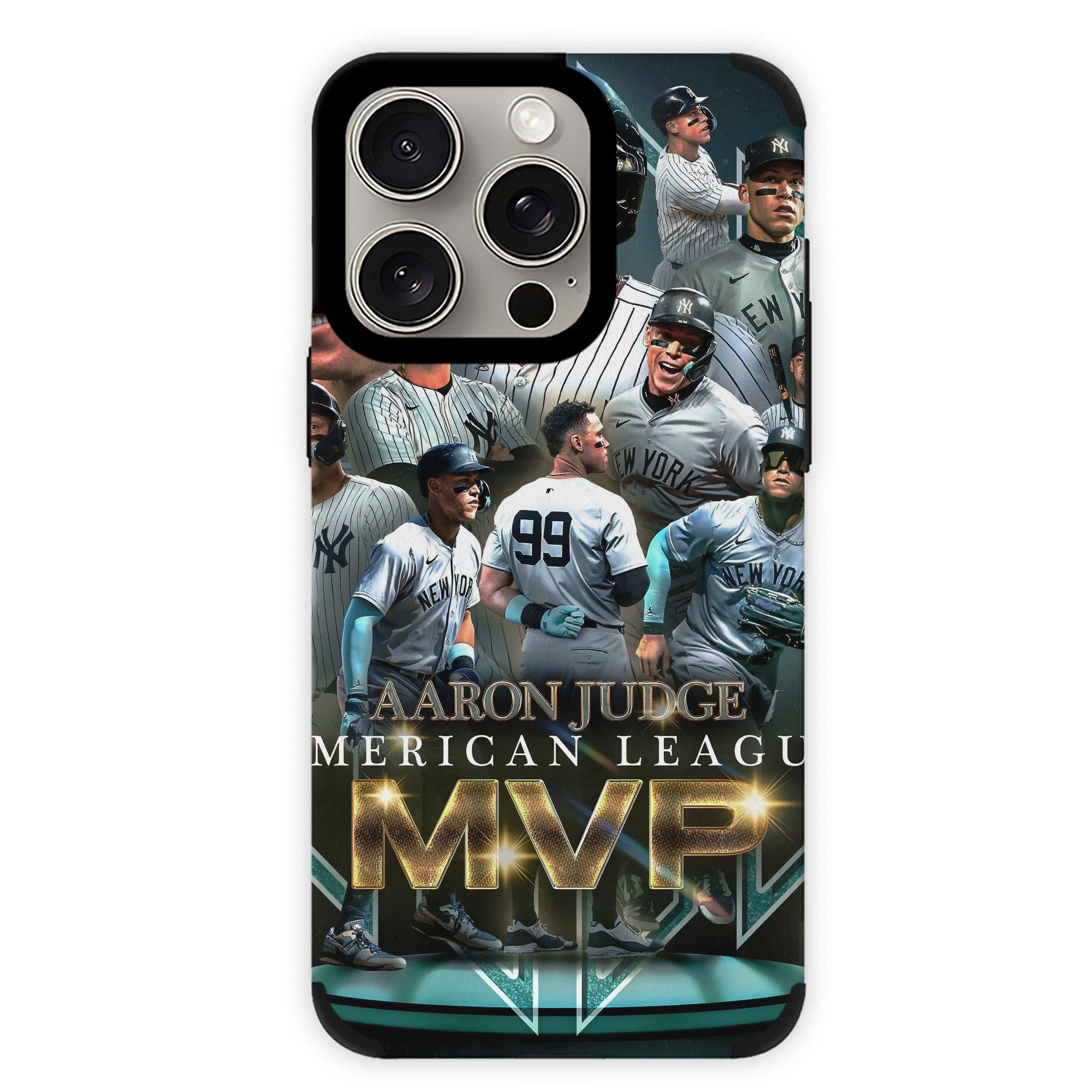 Aaron Judge MVP IPhone 15 Pro Max PU Leather Case – Soft Lining, 360° Protection – Precise Fit, 3D Buttons, Easy Charging – Anti-Yellowing, Easy To Clean