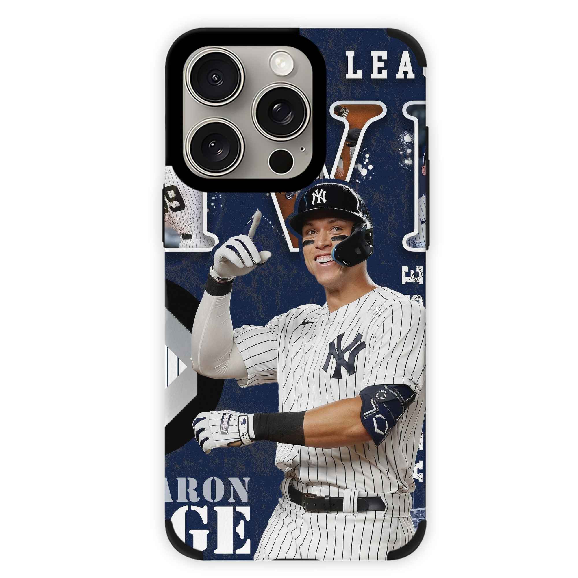Aaron Judge MVP IPhone 15 Pro Max PU Leather Case – Soft Lining, 360° Protection – Precise Fit, 3D Buttons, Easy Charging – Anti-Yellowing, Easy To Clean