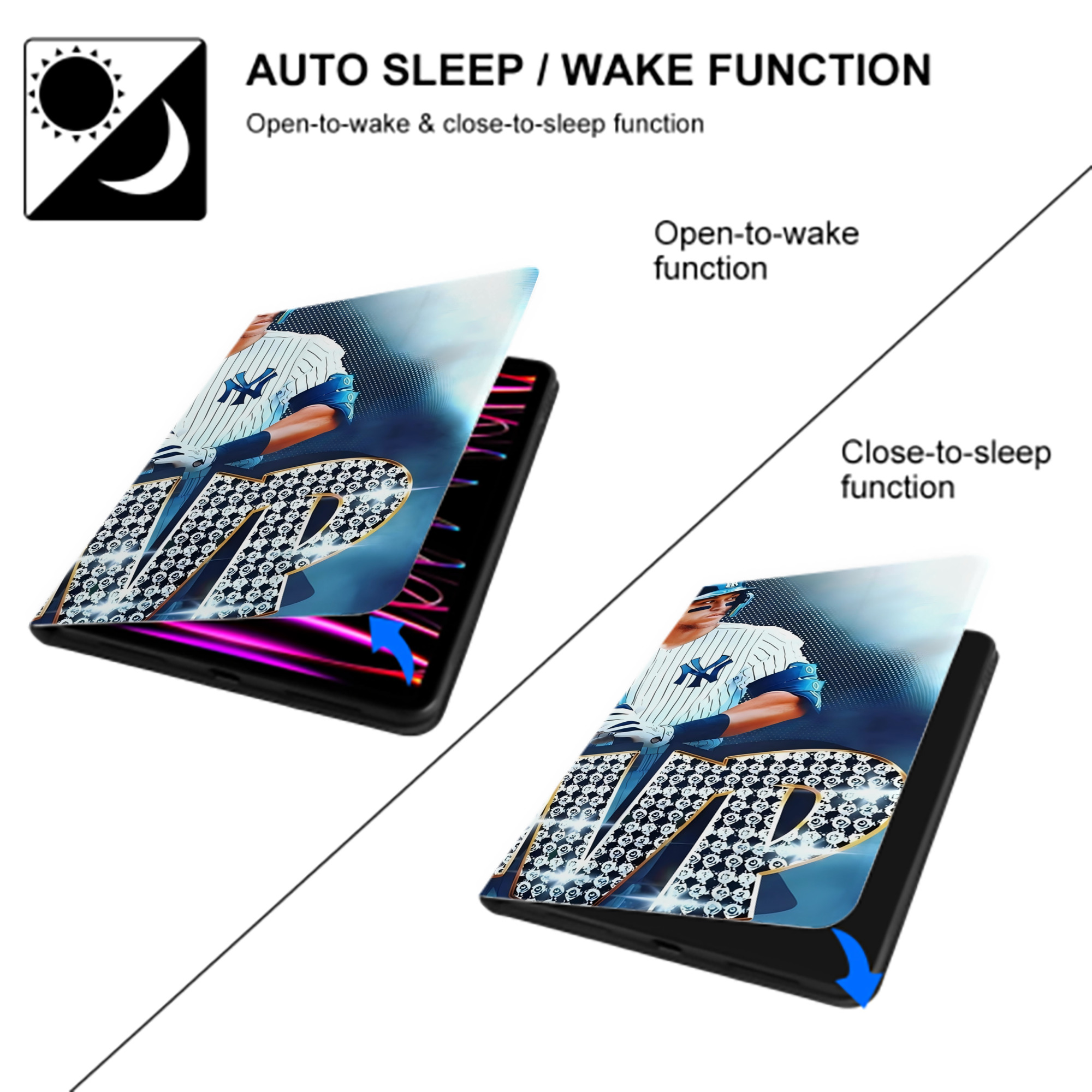 Aaron Judge MVP IPad Book-Style Case With Pencil Slot – Slim PU & TPU Cover – Full Protection, Precise Fit, Water & Scratch Resistant