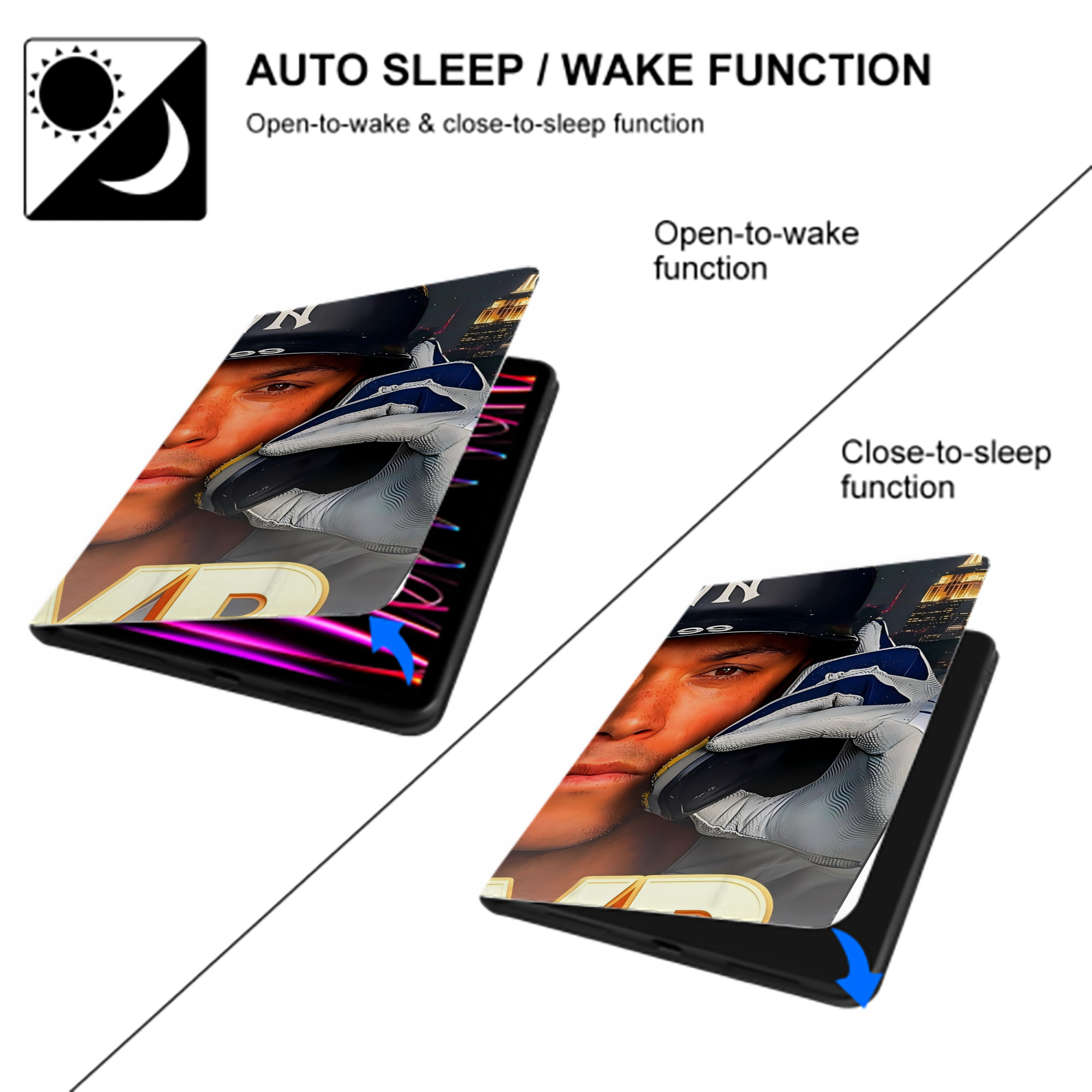 Aaron Judge MVP IPad Book-Style Case With Pencil Slot – Slim PU & TPU Cover – Full Protection, Precise Fit, Water & Scratch Resistant