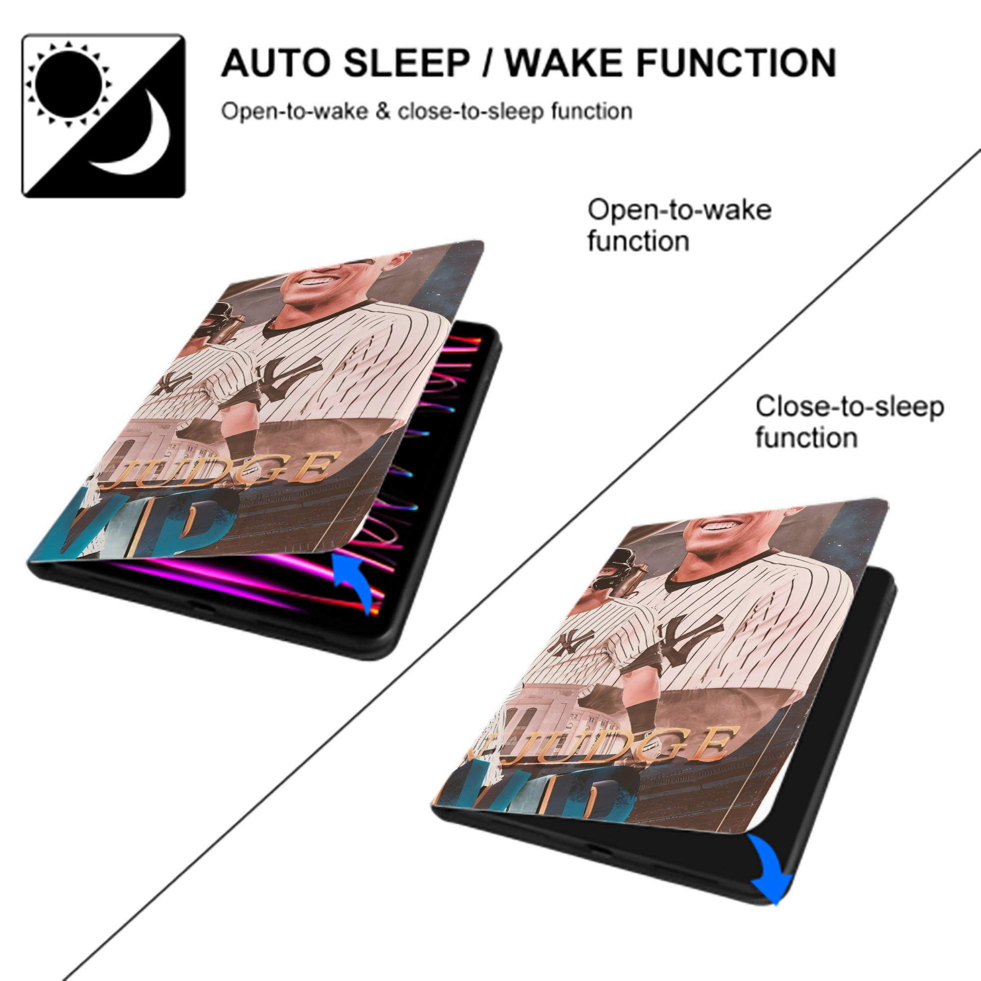 Aaron Judge MVP IPad Book-Style Case With Pencil Slot – Slim PU & TPU Cover – Full Protection, Precise Fit, Water & Scratch Resistant