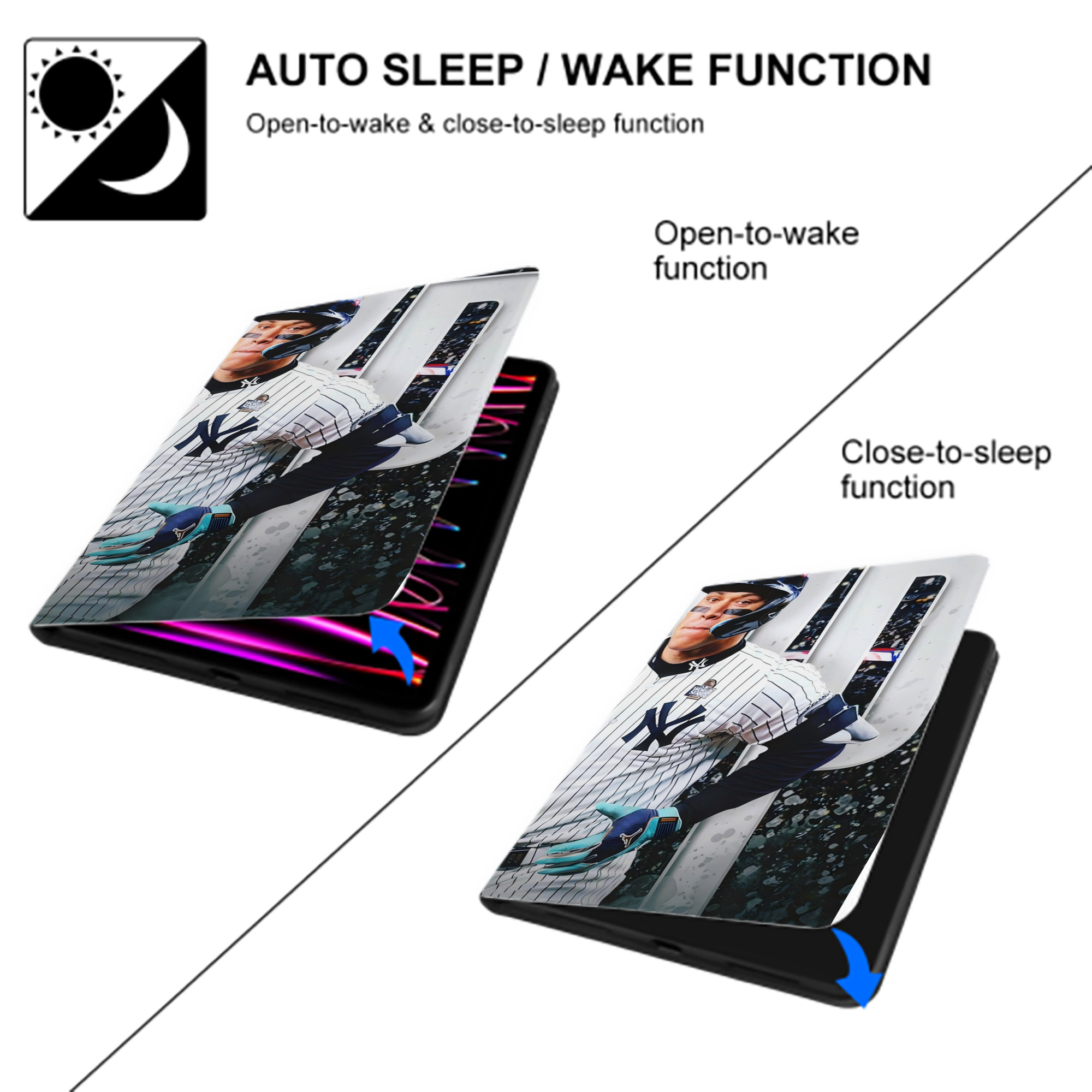 Aaron Judge MVP IPad Book-Style Case With Pencil Slot – Slim PU & TPU Cover – Full Protection, Precise Fit, Water & Scratch Resistant