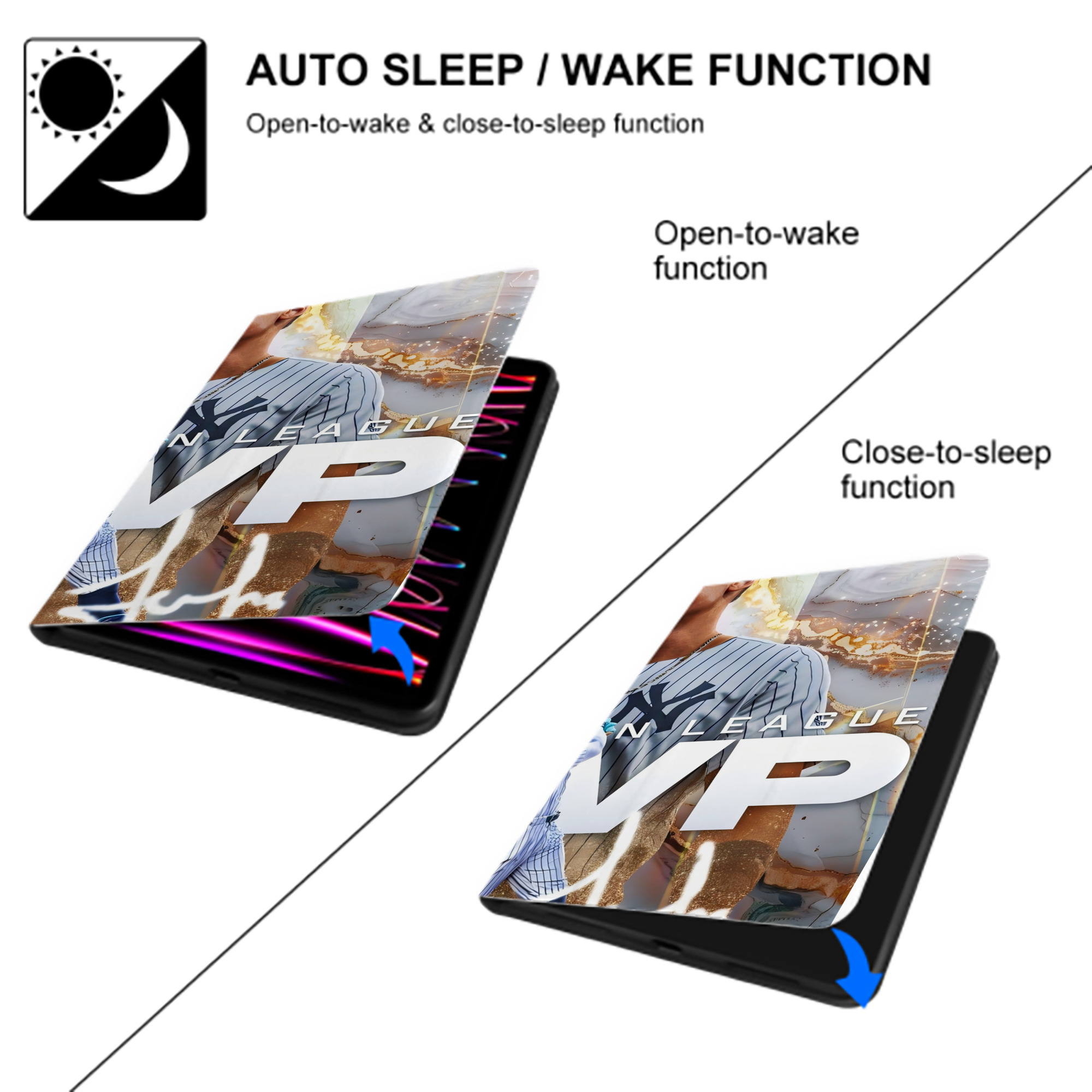 Aaron Judge MVP IPad Book-Style Case With Pencil Slot – Slim PU & TPU Cover – Full Protection, Precise Fit, Water & Scratch Resistant