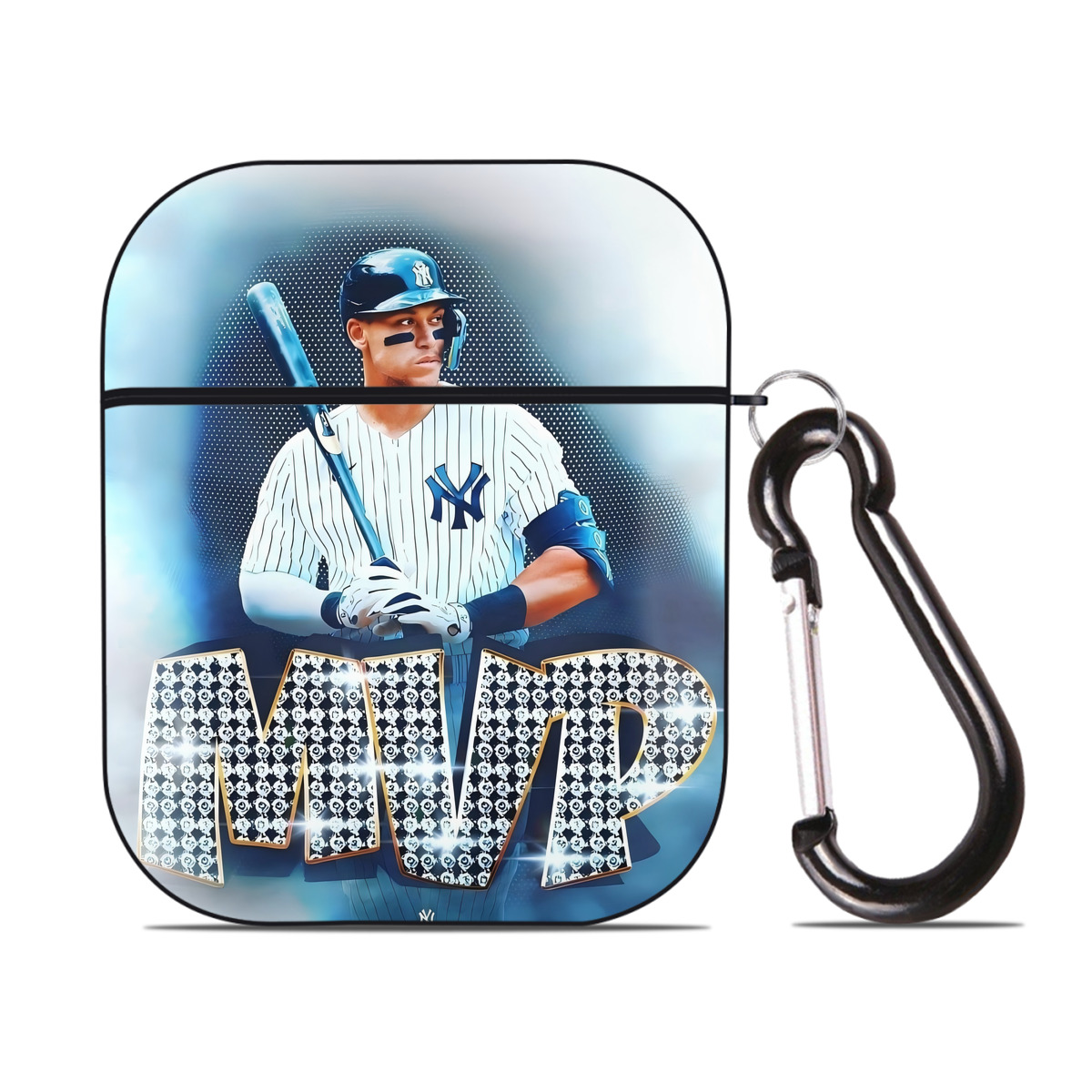 Aaron Judge MVP AirPods 2 Case Hard Shell Black, Flexible PC Material, Precise Cutouts, Full Protection, Anti-Fingerprint, Washable, Includes Keychain – Durable & Slim Design