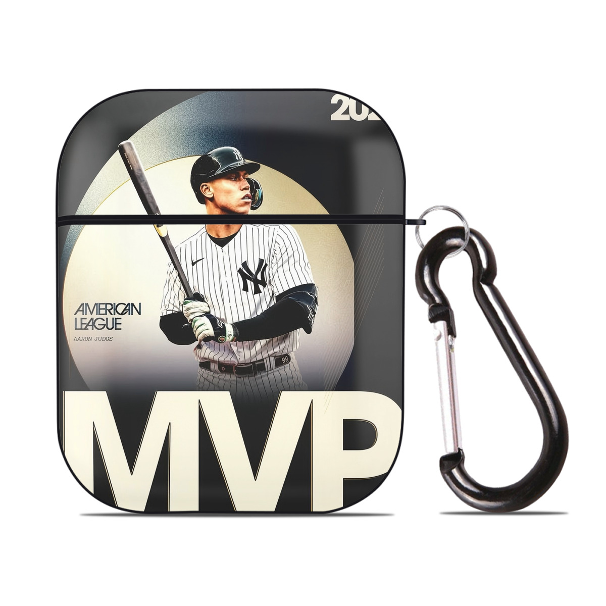 Aaron Judge MVP AirPods 2 Case Hard Shell Black, Flexible PC Material, Precise Cutouts, Full Protection, Anti-Fingerprint, Washable, Includes Keychain – Durable & Slim Design