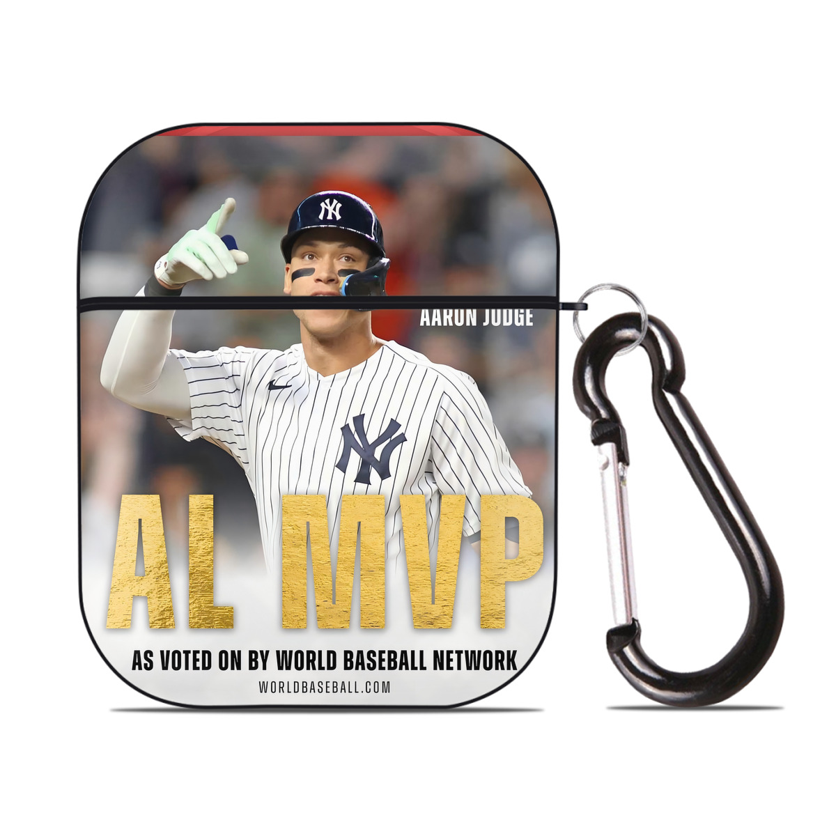Aaron Judge MVP AirPods 2 Case Hard Shell Black, Flexible PC Material, Precise Cutouts, Full Protection, Anti-Fingerprint, Washable, Includes Keychain – Durable & Slim Design