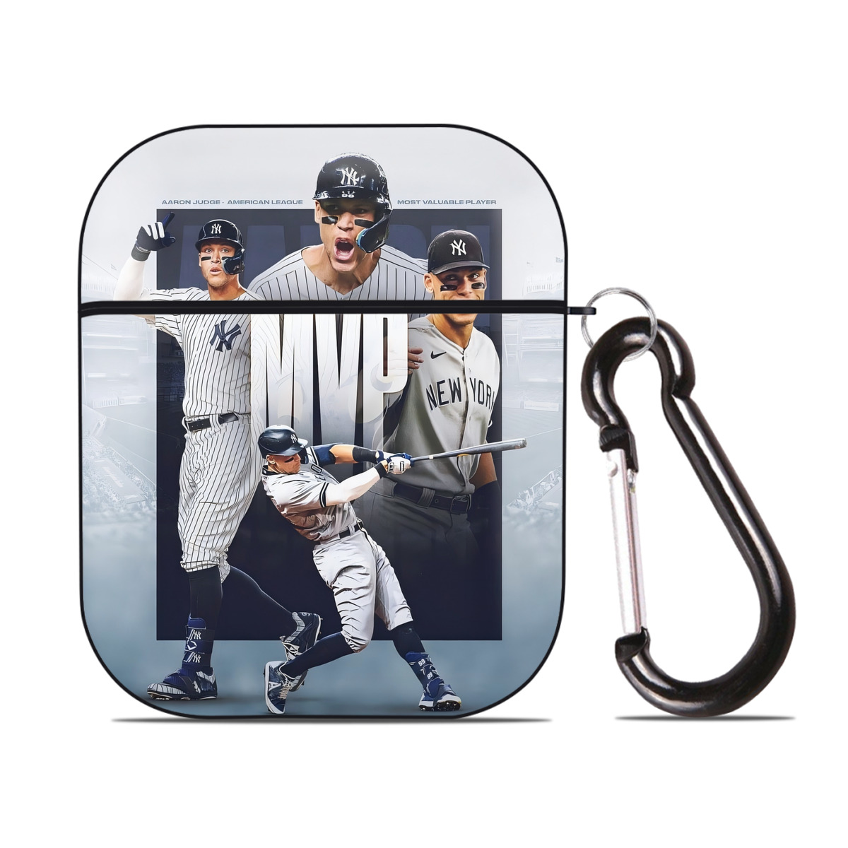 Aaron Judge MVP AirPods 2 Case Hard Shell Black, Flexible PC Material, Precise Cutouts, Full Protection, Anti-Fingerprint, Washable, Includes Keychain – Durable & Slim Design