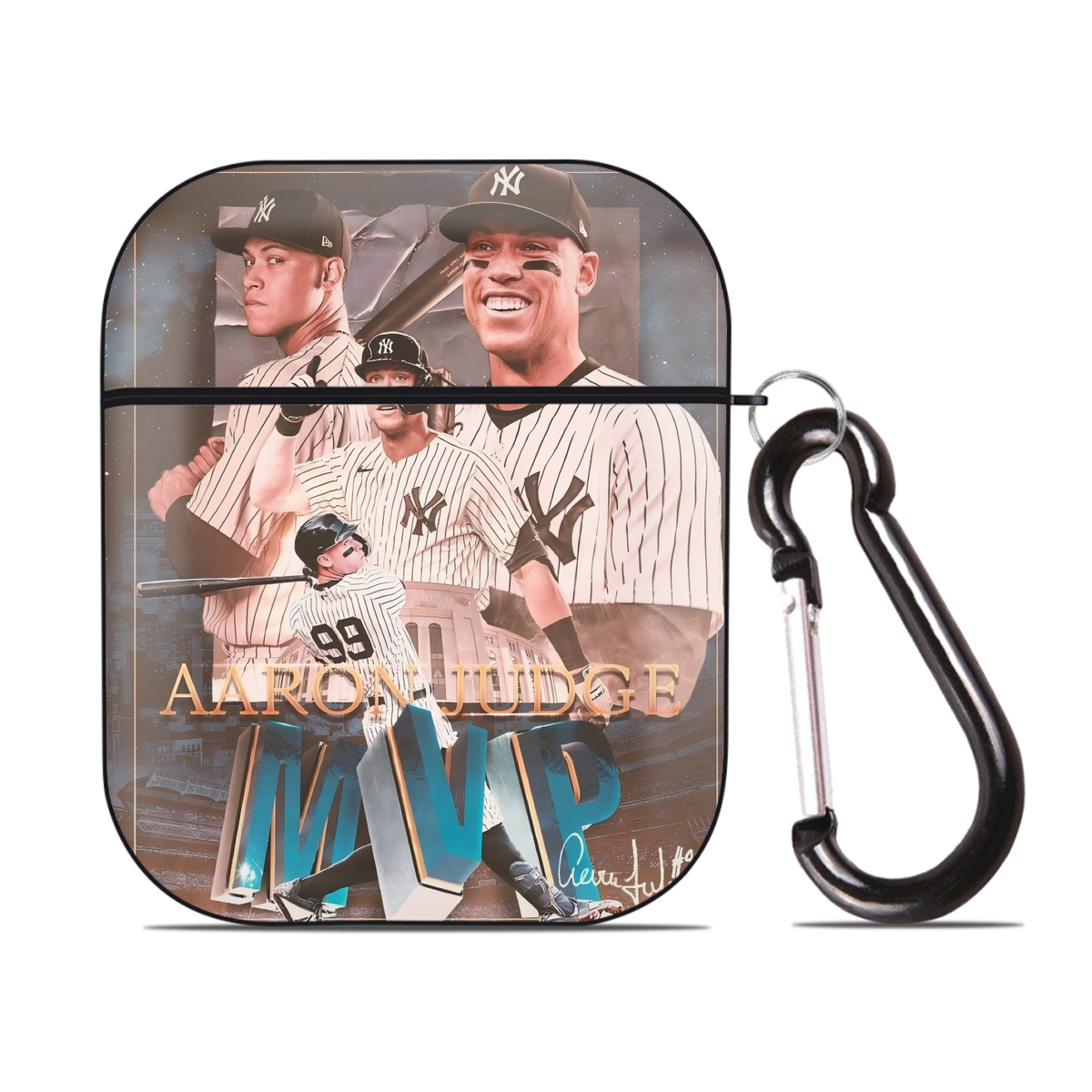 Aaron Judge MVP AirPods 2 Case Hard Shell Black, Flexible PC Material, Precise Cutouts, Full Protection, Anti-Fingerprint, Washable, Includes Keychain – Durable & Slim Design