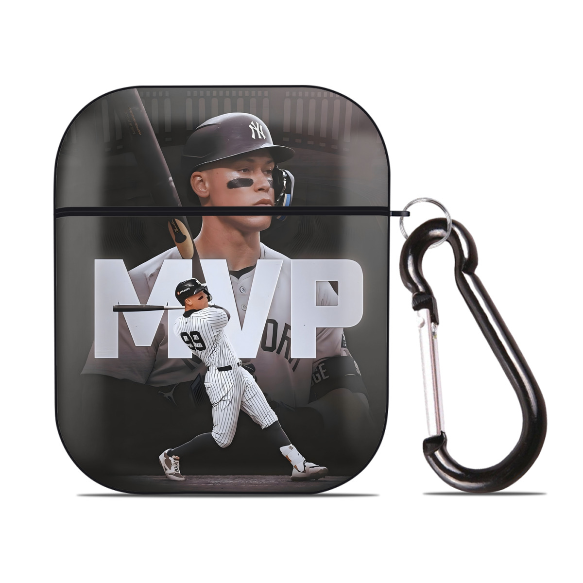 Aaron Judge MVP AirPods 2 Case Hard Shell Black, Flexible PC Material, Precise Cutouts, Full Protection, Anti-Fingerprint, Washable, Includes Keychain – Durable & Slim Design