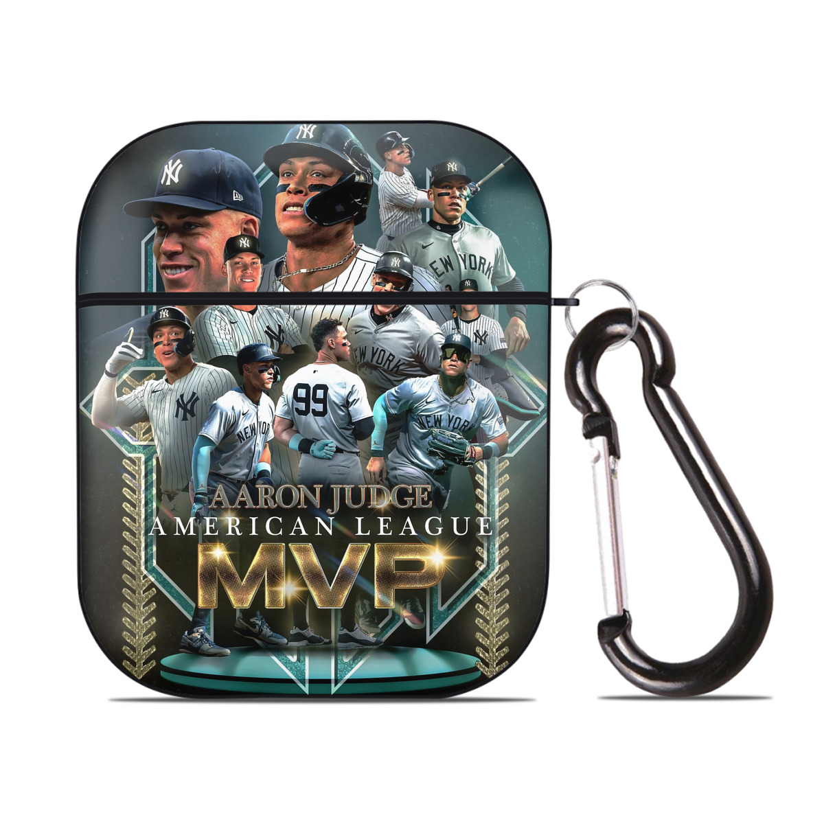 Aaron Judge MVP AirPods 2 Case Hard Shell Black, Flexible PC Material, Precise Cutouts, Full Protection, Anti-Fingerprint, Washable, Includes Keychain – Durable & Slim Design