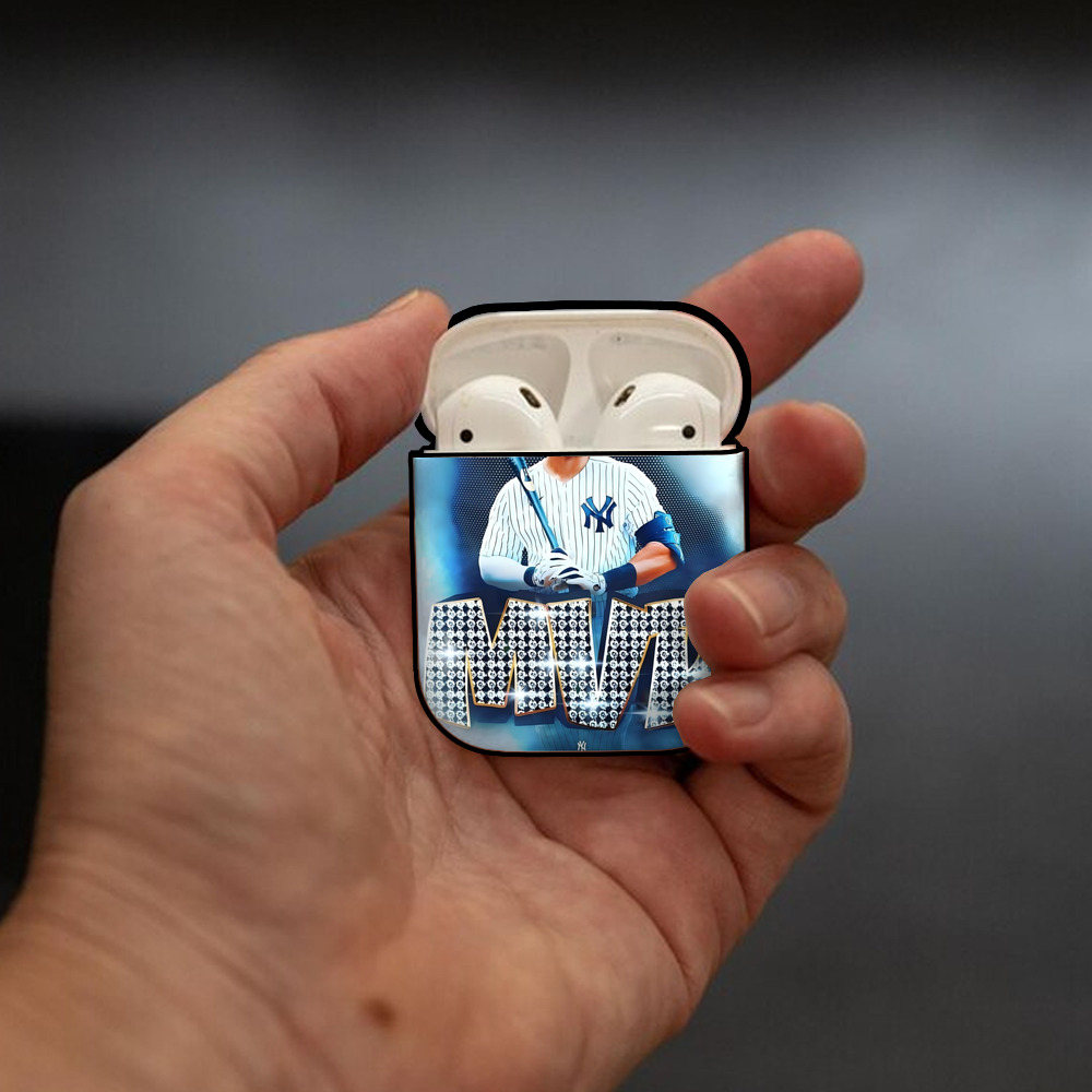 Aaron Judge MVP AirPods 2 Case Hard Shell Black, Flexible PC Material, Precise Cutouts, Full Protection, Anti-Fingerprint, Washable, Includes Keychain – Durable & Slim Design