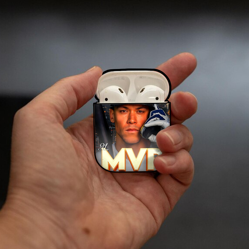 Aaron Judge MVP AirPods 2 Case Hard Shell Black, Flexible PC Material, Precise Cutouts, Full Protection, Anti-Fingerprint, Washable, Includes Keychain – Durable & Slim Design