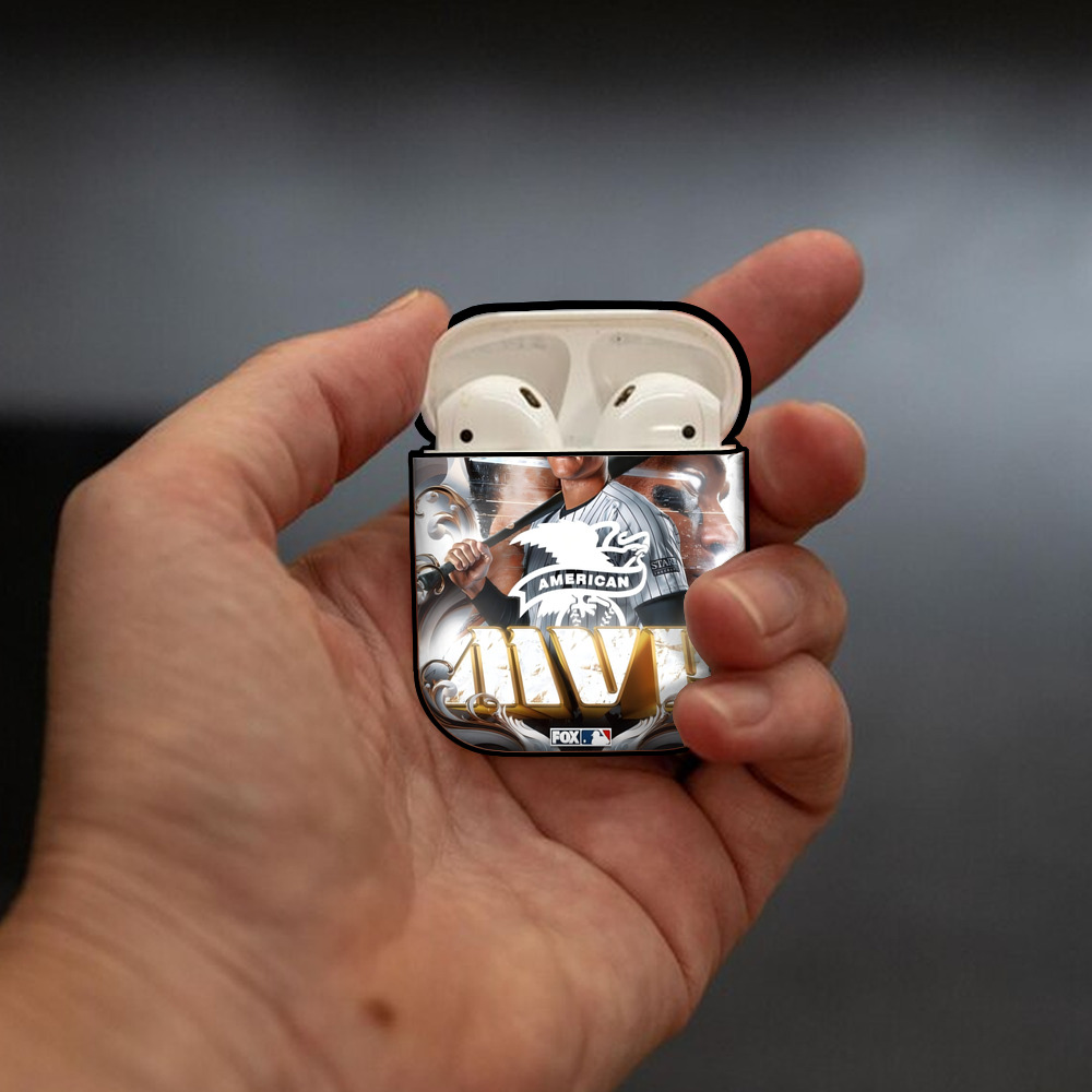 Aaron Judge MVP AirPods 2 Case Hard Shell Black, Flexible PC Material, Precise Cutouts, Full Protection, Anti-Fingerprint, Washable, Includes Keychain – Durable & Slim Design