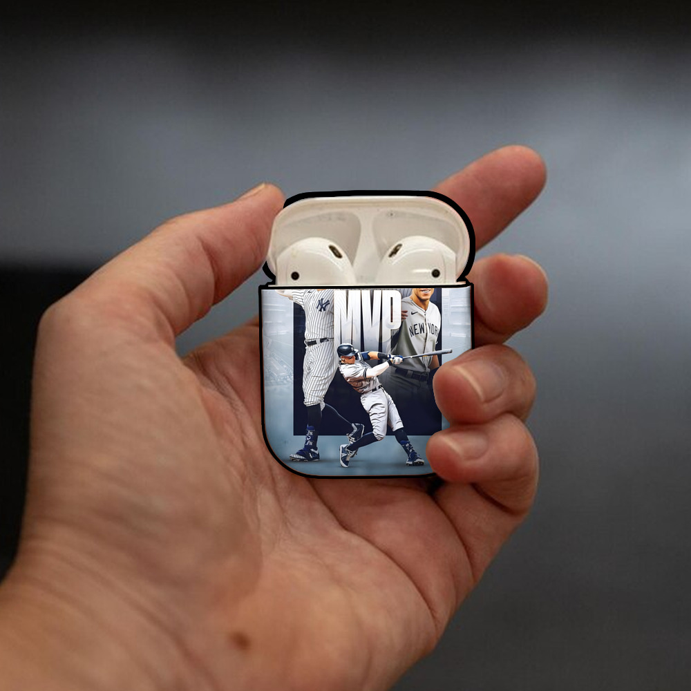 Aaron Judge MVP AirPods 2 Case Hard Shell Black, Flexible PC Material, Precise Cutouts, Full Protection, Anti-Fingerprint, Washable, Includes Keychain – Durable & Slim Design