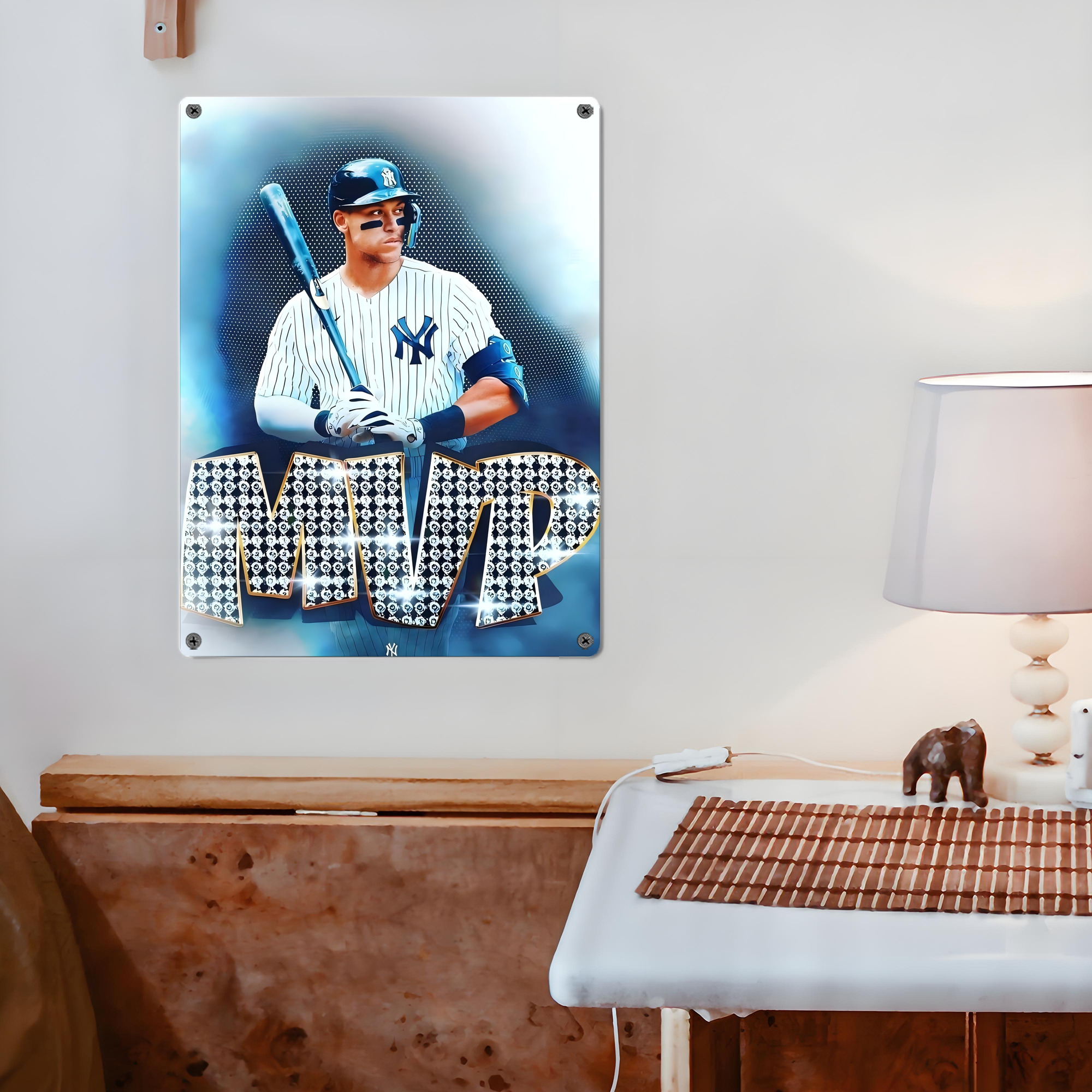 Aaron Judge MVP Vintage Metal Tin Sign 12x16inch – Retro Wall Art Decor For Home, Bar, Kitchen, Bedroom, Office – Durable Iron Sheet Poster, Easy To Hang, Full-Color Printing