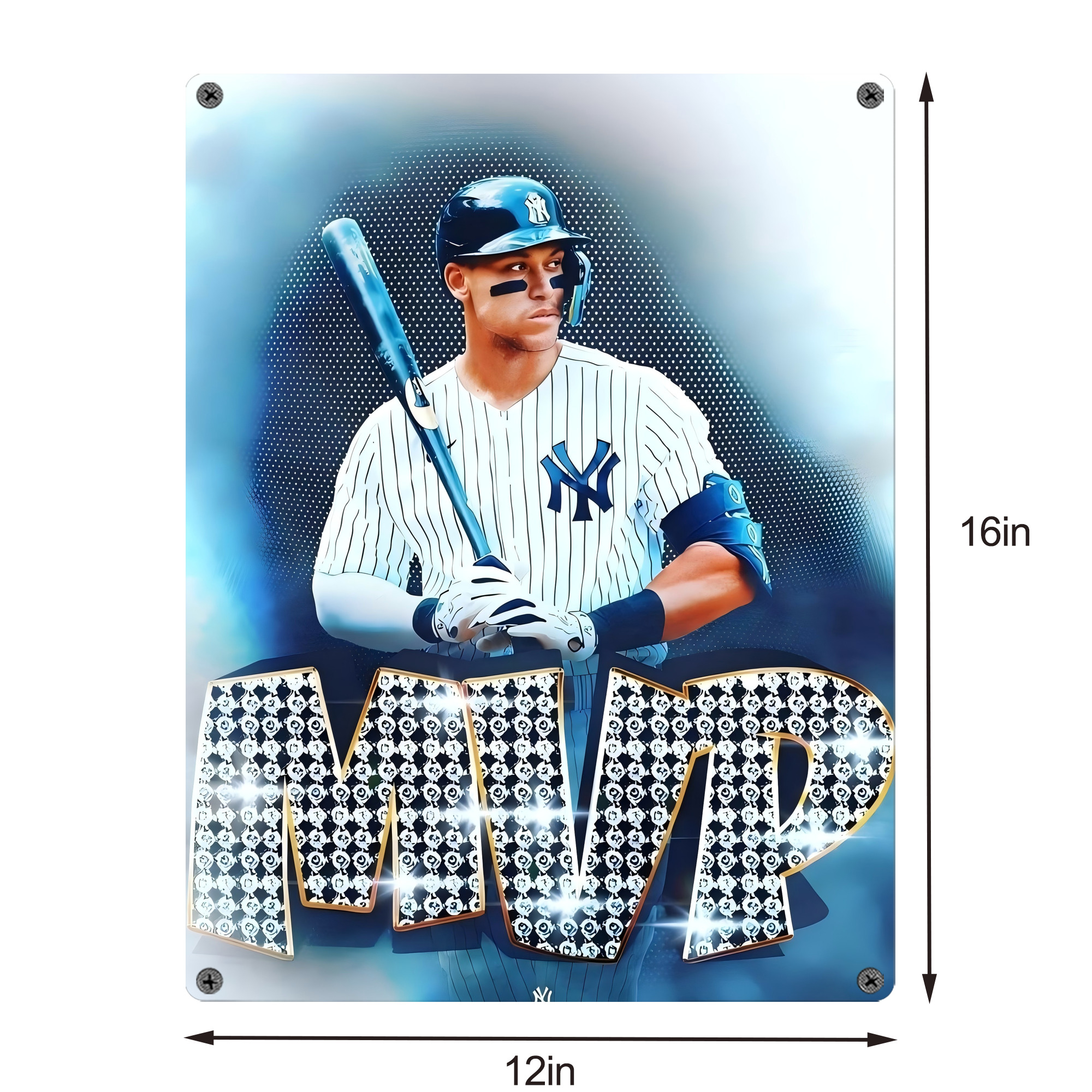Aaron Judge MVP Vintage Metal Tin Sign 12x16inch – Retro Wall Art Decor For Home, Bar, Kitchen, Bedroom, Office – Durable Iron Sheet Poster, Easy To Hang, Full-Color Printing