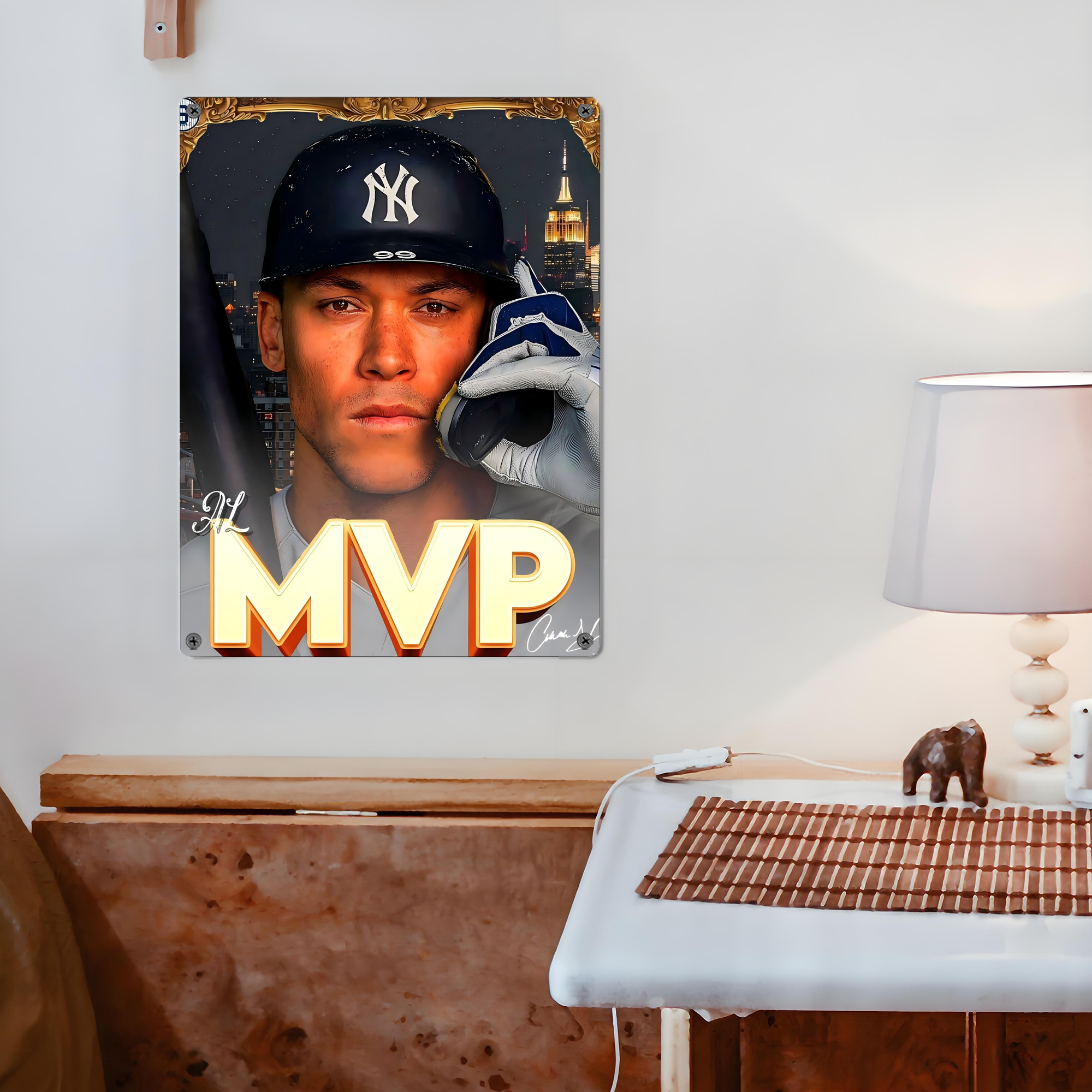 Aaron Judge MVP Vintage Metal Tin Sign 12x16inch – Retro Wall Art Decor For Home, Bar, Kitchen, Bedroom, Office – Durable Iron Sheet Poster, Easy To Hang, Full-Color Printing