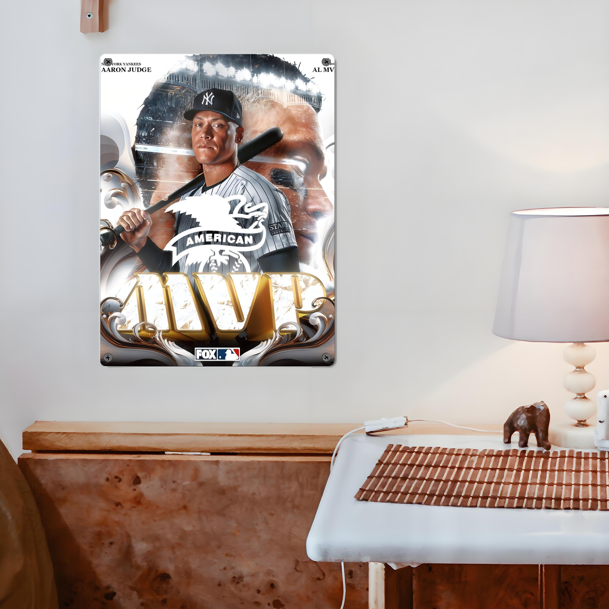 Aaron Judge MVP Vintage Metal Tin Sign 12x16inch – Retro Wall Art Decor For Home, Bar, Kitchen, Bedroom, Office – Durable Iron Sheet Poster, Easy To Hang, Full-Color Printing
