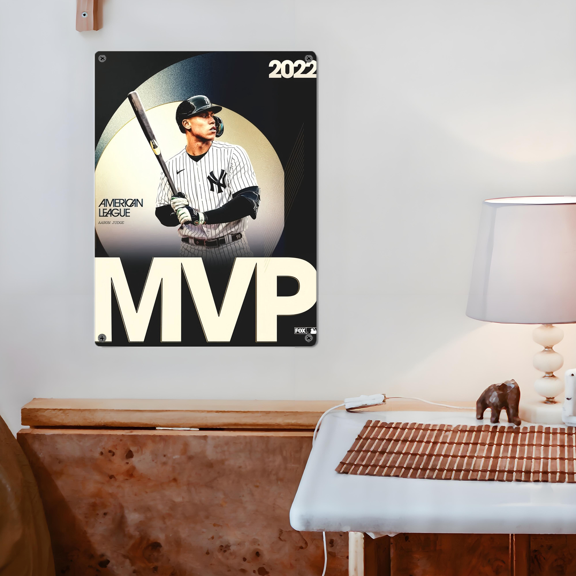 Aaron Judge MVP Vintage Metal Tin Sign 12x16inch – Retro Wall Art Decor For Home, Bar, Kitchen, Bedroom, Office – Durable Iron Sheet Poster, Easy To Hang, Full-Color Printing