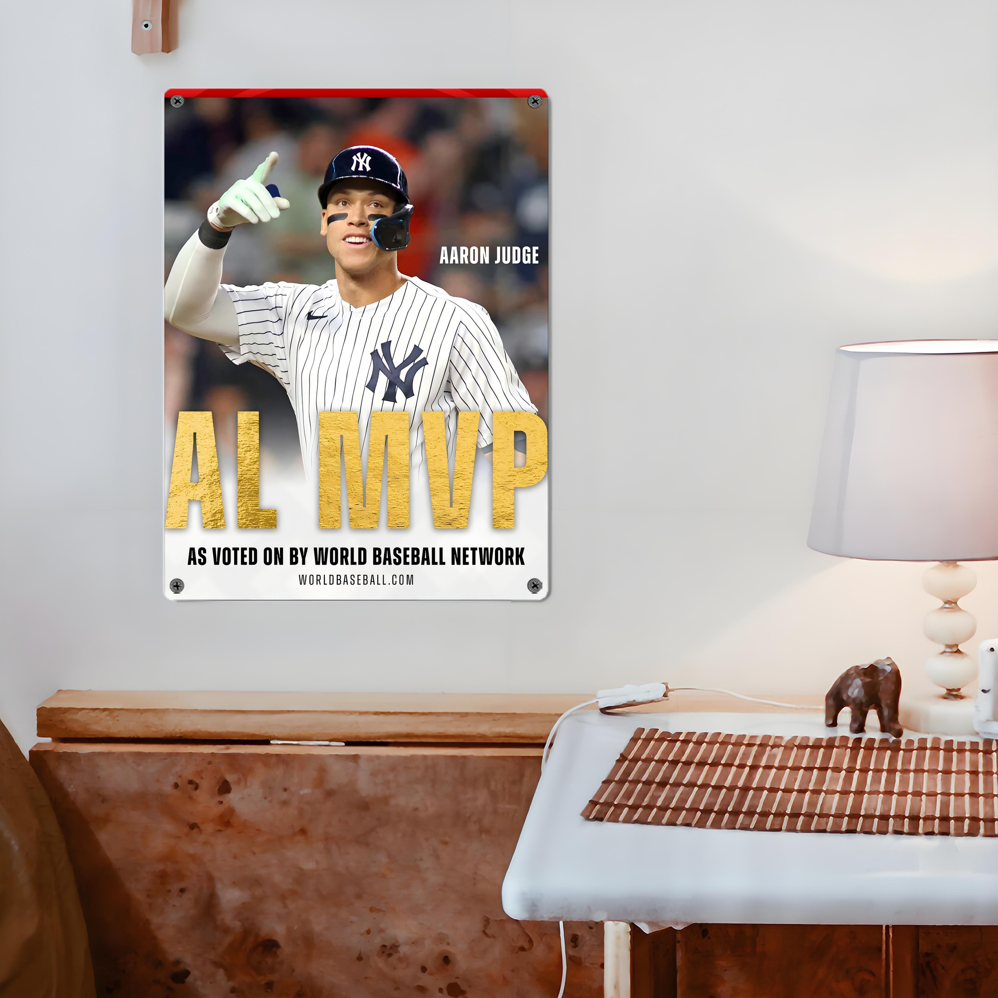Aaron Judge MVP Vintage Metal Tin Sign 12x16inch – Retro Wall Art Decor For Home, Bar, Kitchen, Bedroom, Office – Durable Iron Sheet Poster, Easy To Hang, Full-Color Printing