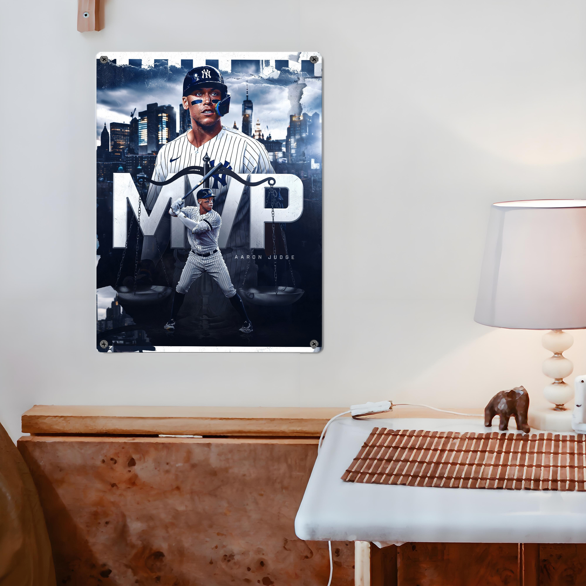 Aaron Judge MVP Vintage Metal Tin Sign 12x16inch – Retro Wall Art Decor For Home, Bar, Kitchen, Bedroom, Office – Durable Iron Sheet Poster, Easy To Hang, Full-Color Printing