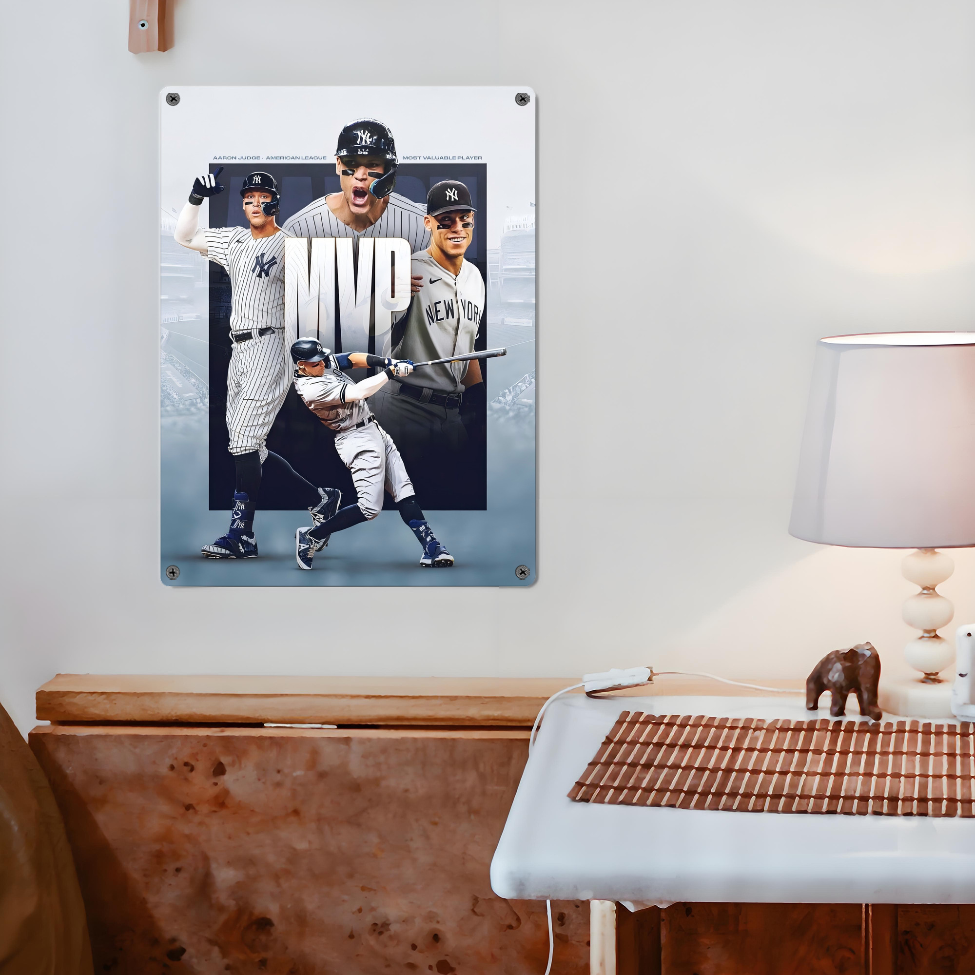 Aaron Judge MVP Vintage Metal Tin Sign 12x16inch – Retro Wall Art Decor For Home, Bar, Kitchen, Bedroom, Office – Durable Iron Sheet Poster, Easy To Hang, Full-Color Printing