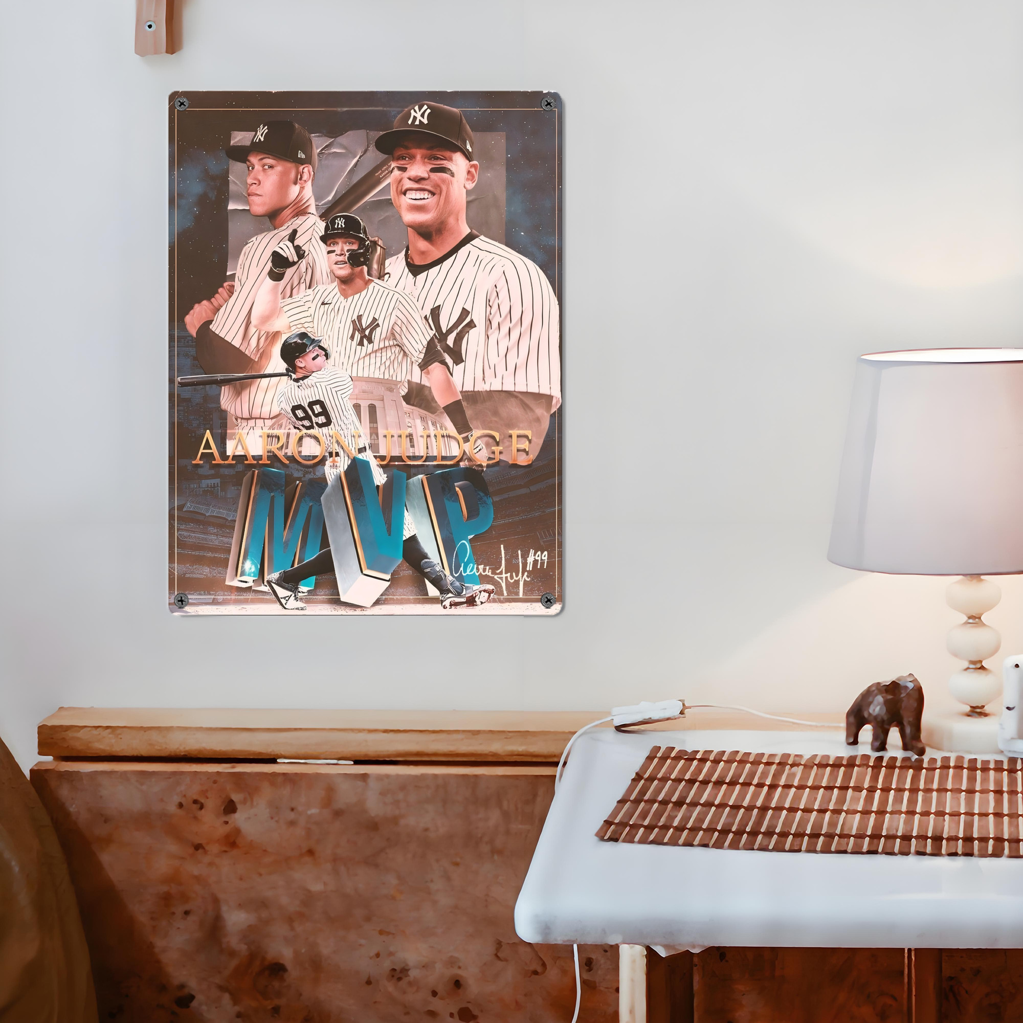Aaron Judge MVP Vintage Metal Tin Sign 12x16inch – Retro Wall Art Decor For Home, Bar, Kitchen, Bedroom, Office – Durable Iron Sheet Poster, Easy To Hang, Full-Color Printing