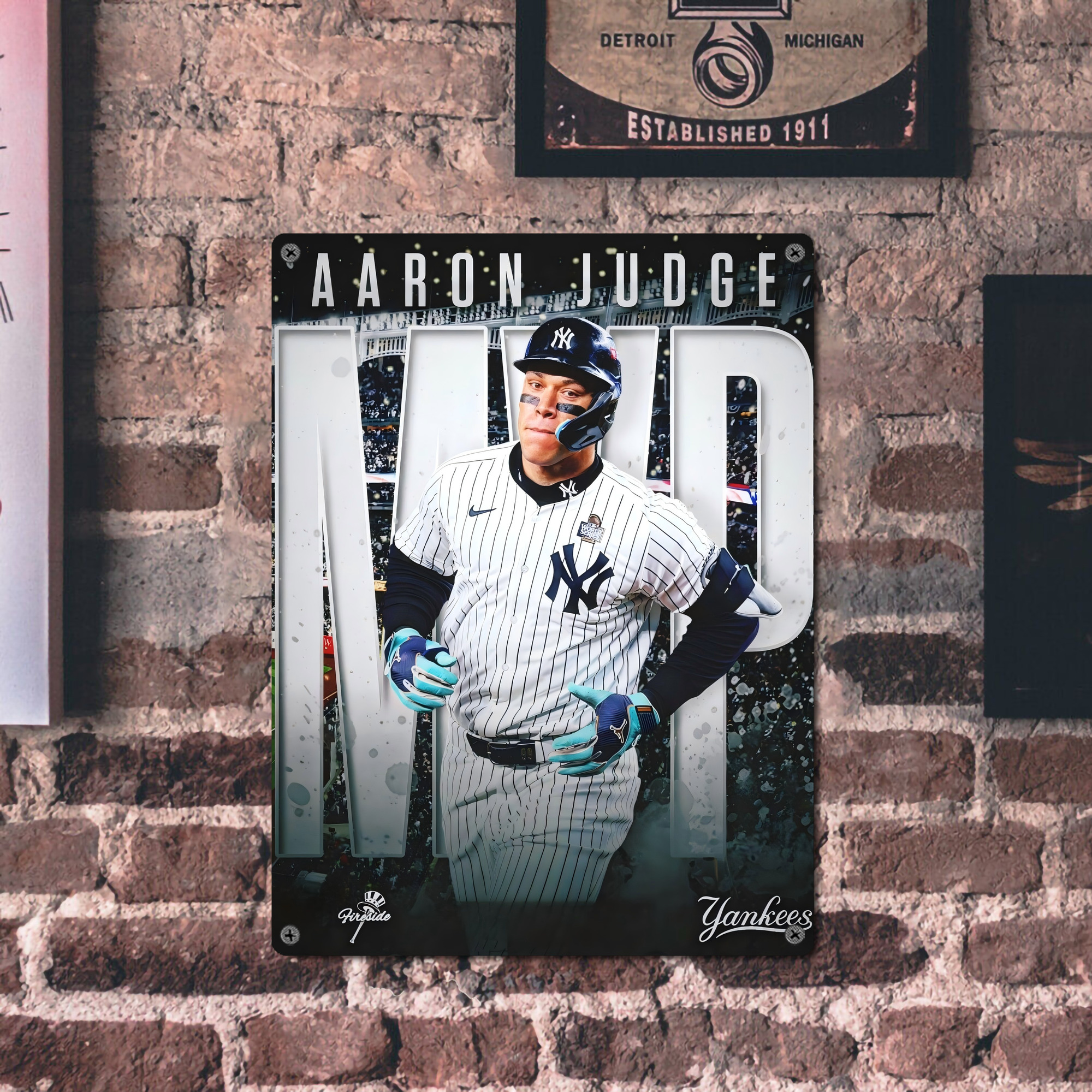 Aaron Judge MVP Vintage Metal Tin Sign 12x16inch – Retro Wall Art Decor For Home, Bar, Kitchen, Bedroom, Office – Durable Iron Sheet Poster, Easy To Hang, Full-Color Printing