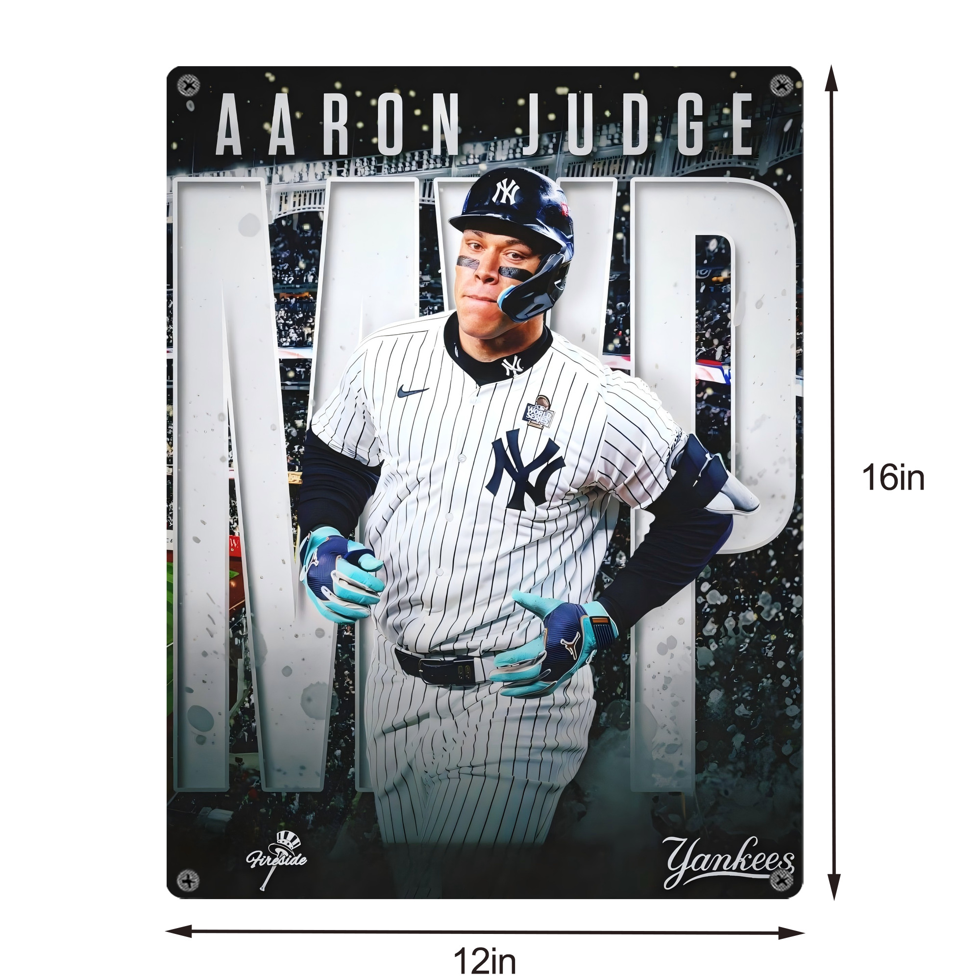Aaron Judge MVP Vintage Metal Tin Sign 12x16inch – Retro Wall Art Decor For Home, Bar, Kitchen, Bedroom, Office – Durable Iron Sheet Poster, Easy To Hang, Full-Color Printing