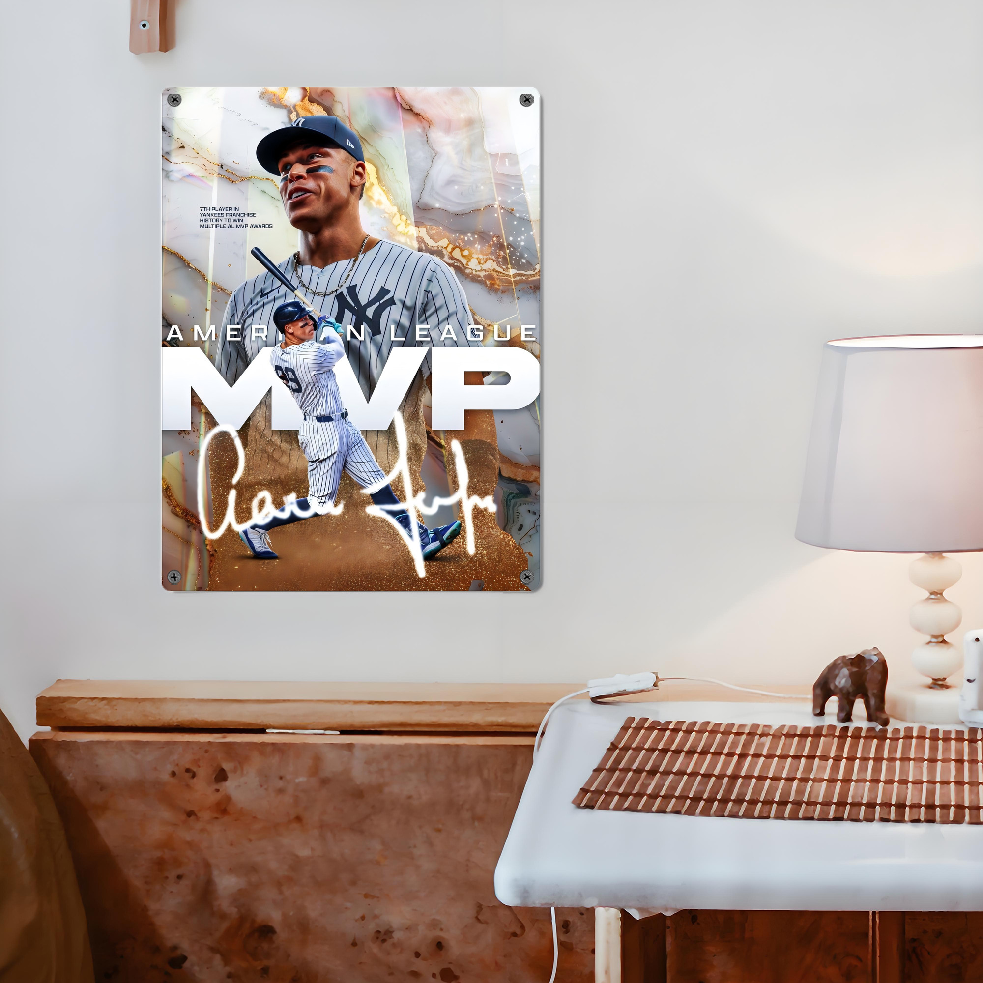 Aaron Judge MVP Vintage Metal Tin Sign 12x16inch – Retro Wall Art Decor For Home, Bar, Kitchen, Bedroom, Office – Durable Iron Sheet Poster, Easy To Hang, Full-Color Printing