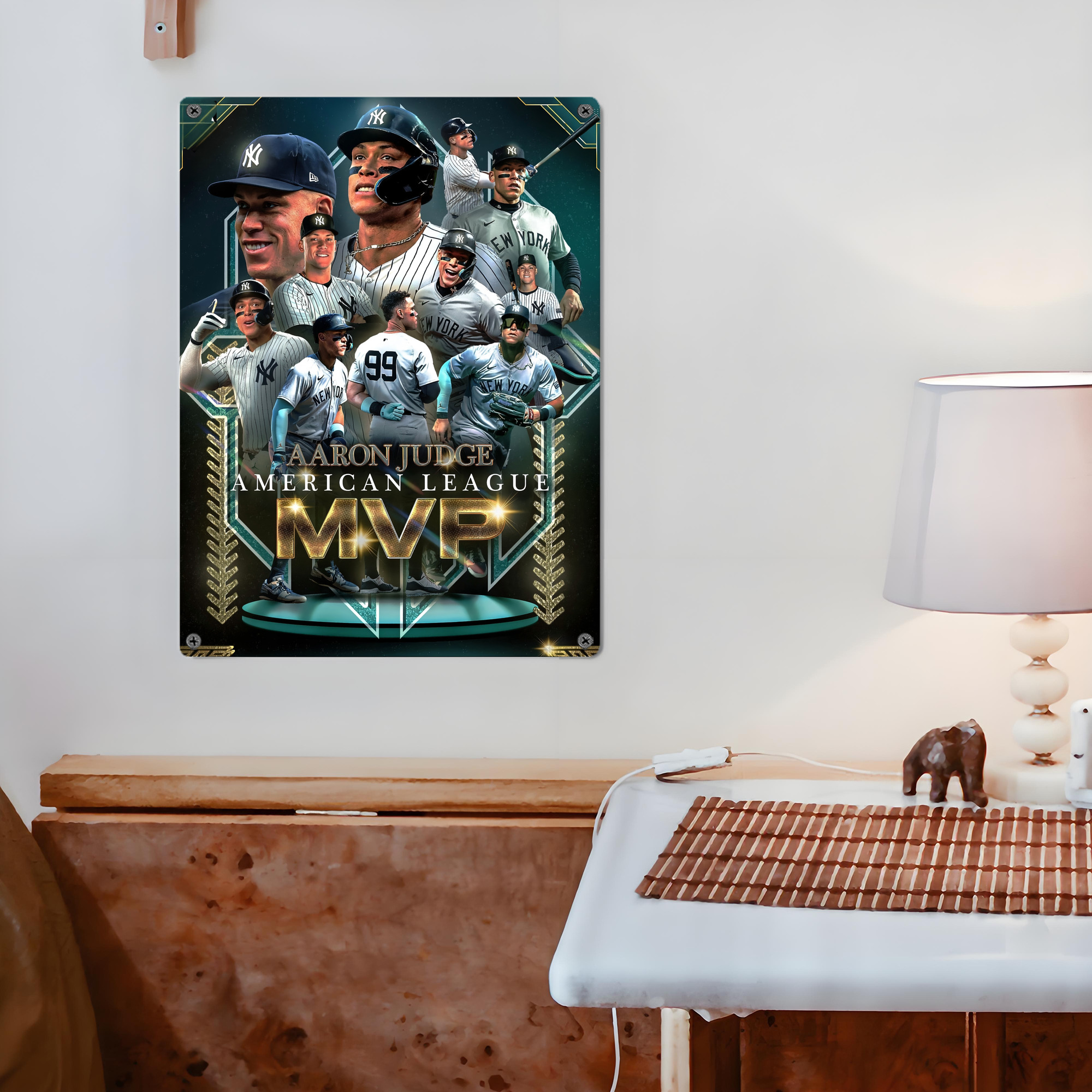 Aaron Judge MVP Vintage Metal Tin Sign 12x16inch – Retro Wall Art Decor For Home, Bar, Kitchen, Bedroom, Office – Durable Iron Sheet Poster, Easy To Hang, Full-Color Printing