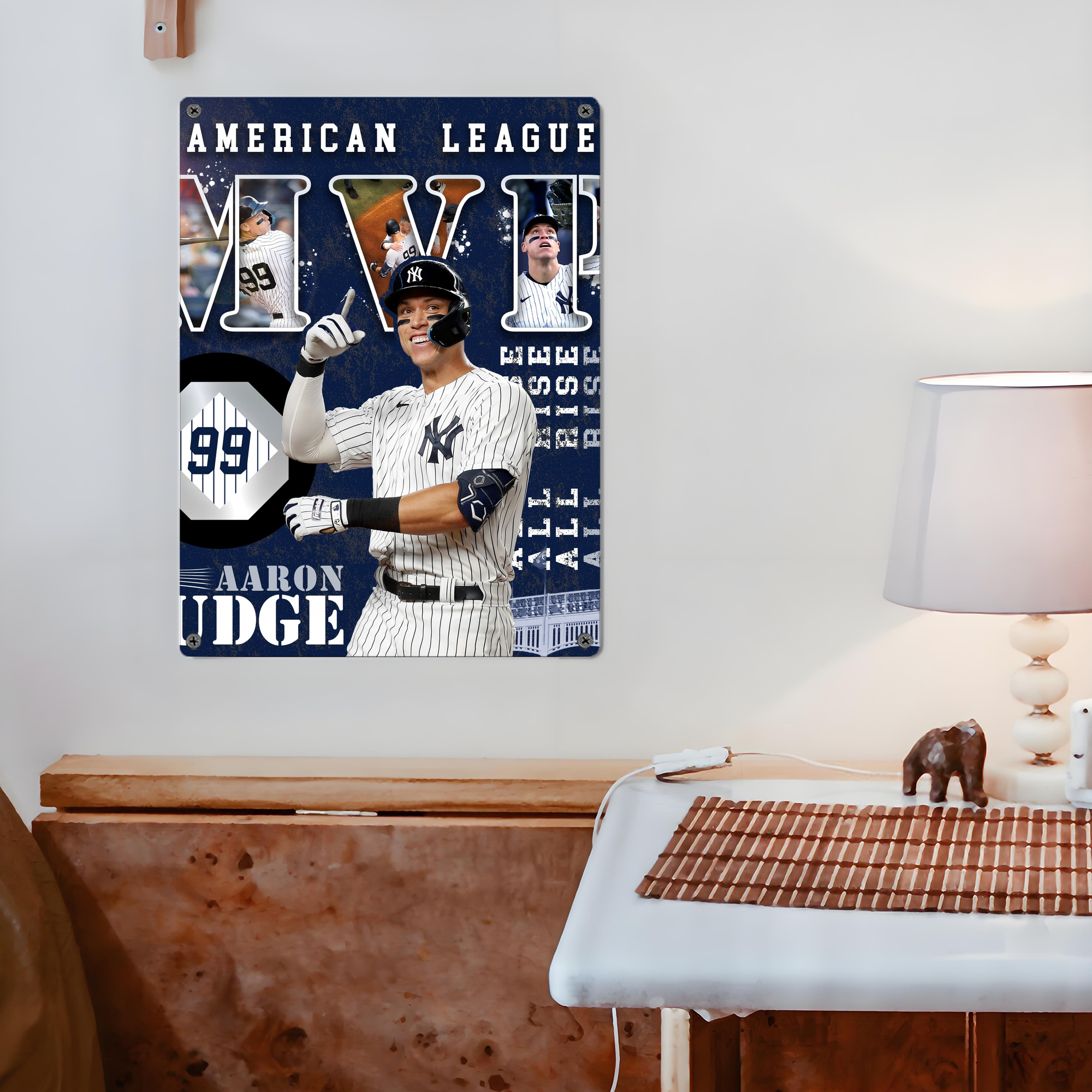 Aaron Judge MVP Vintage Metal Tin Sign 12x16inch – Retro Wall Art Decor For Home, Bar, Kitchen, Bedroom, Office – Durable Iron Sheet Poster, Easy To Hang, Full-Color Printing