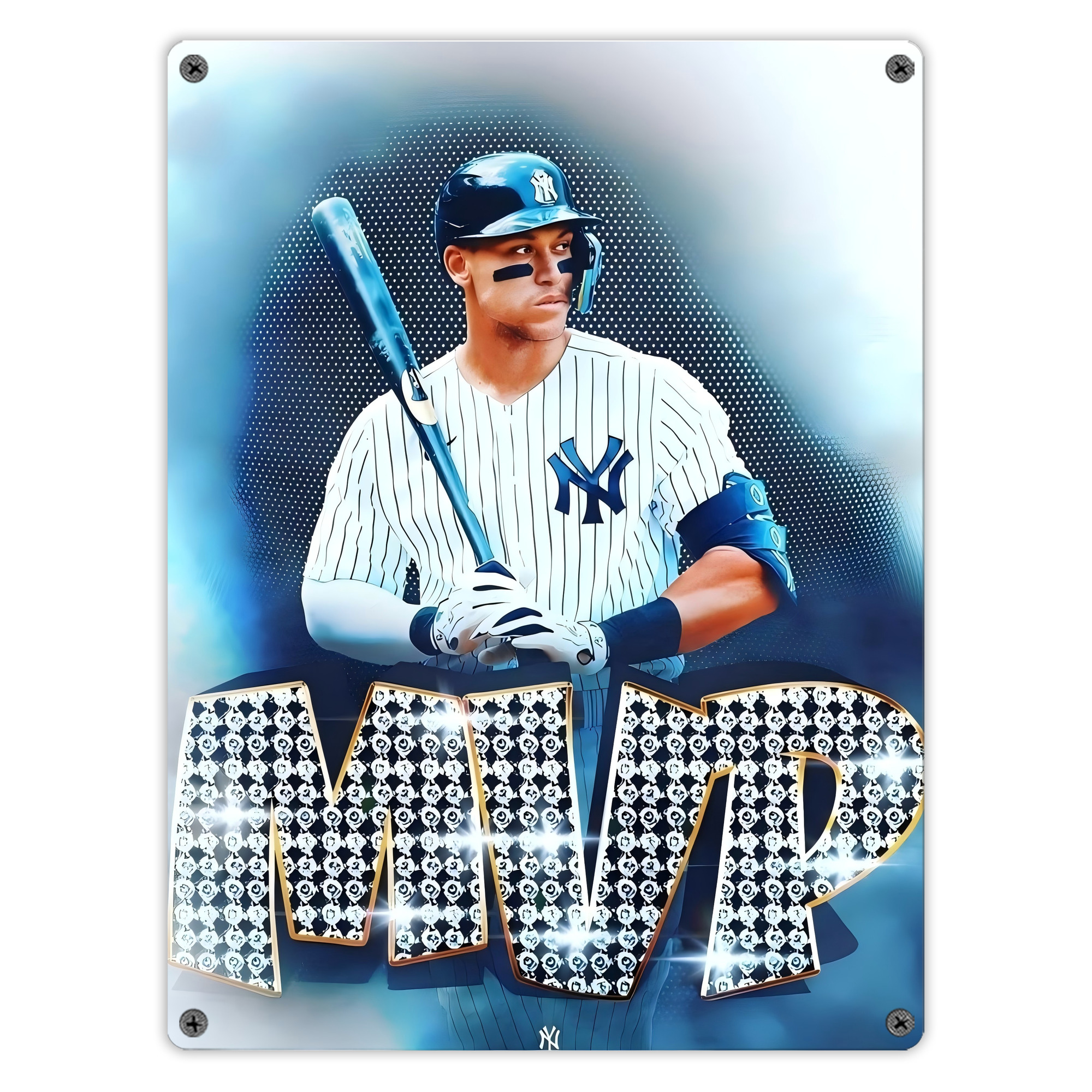 Aaron Judge MVP Vintage Metal Tin Sign 12x16inch – Retro Wall Art Decor For Home, Bar, Kitchen, Bedroom, Office – Durable Iron Sheet Poster, Easy To Hang, Full-Color Printing