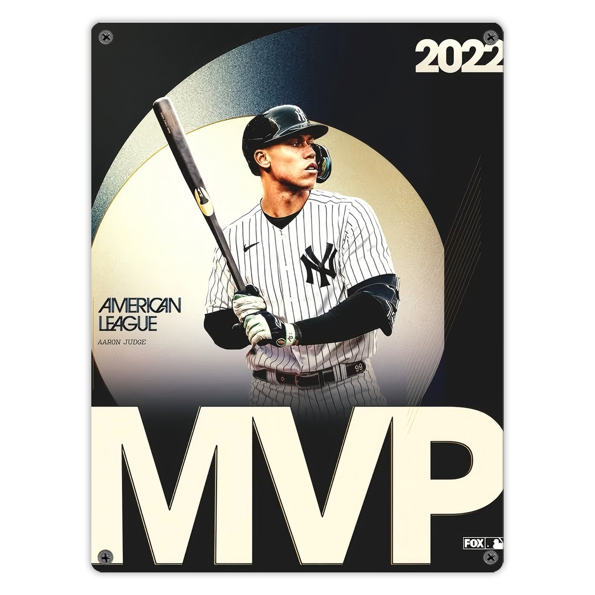 Aaron Judge MVP Vintage Metal Tin Sign 12x16inch – Retro Wall Art Decor For Home, Bar, Kitchen, Bedroom, Office – Durable Iron Sheet Poster, Easy To Hang, Full-Color Printing