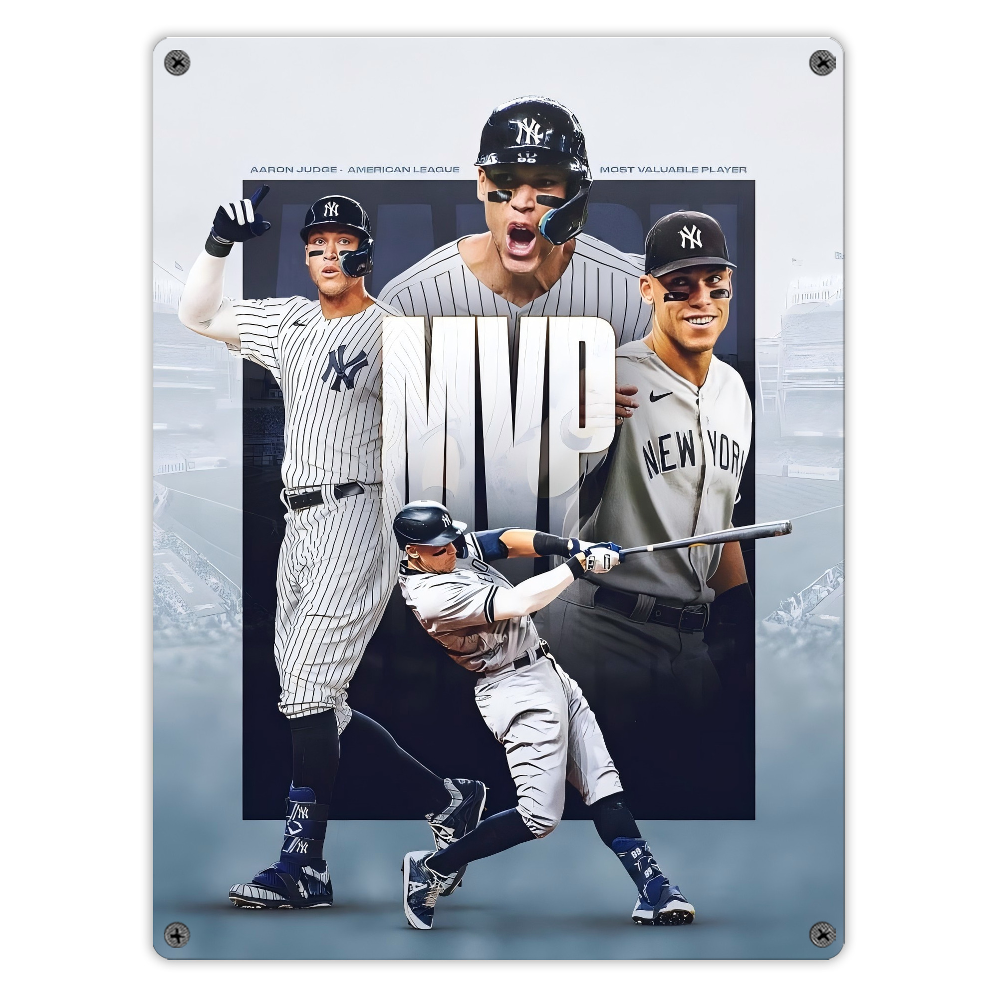 Aaron Judge MVP Vintage Metal Tin Sign 12x16inch – Retro Wall Art Decor For Home, Bar, Kitchen, Bedroom, Office – Durable Iron Sheet Poster, Easy To Hang, Full-Color Printing