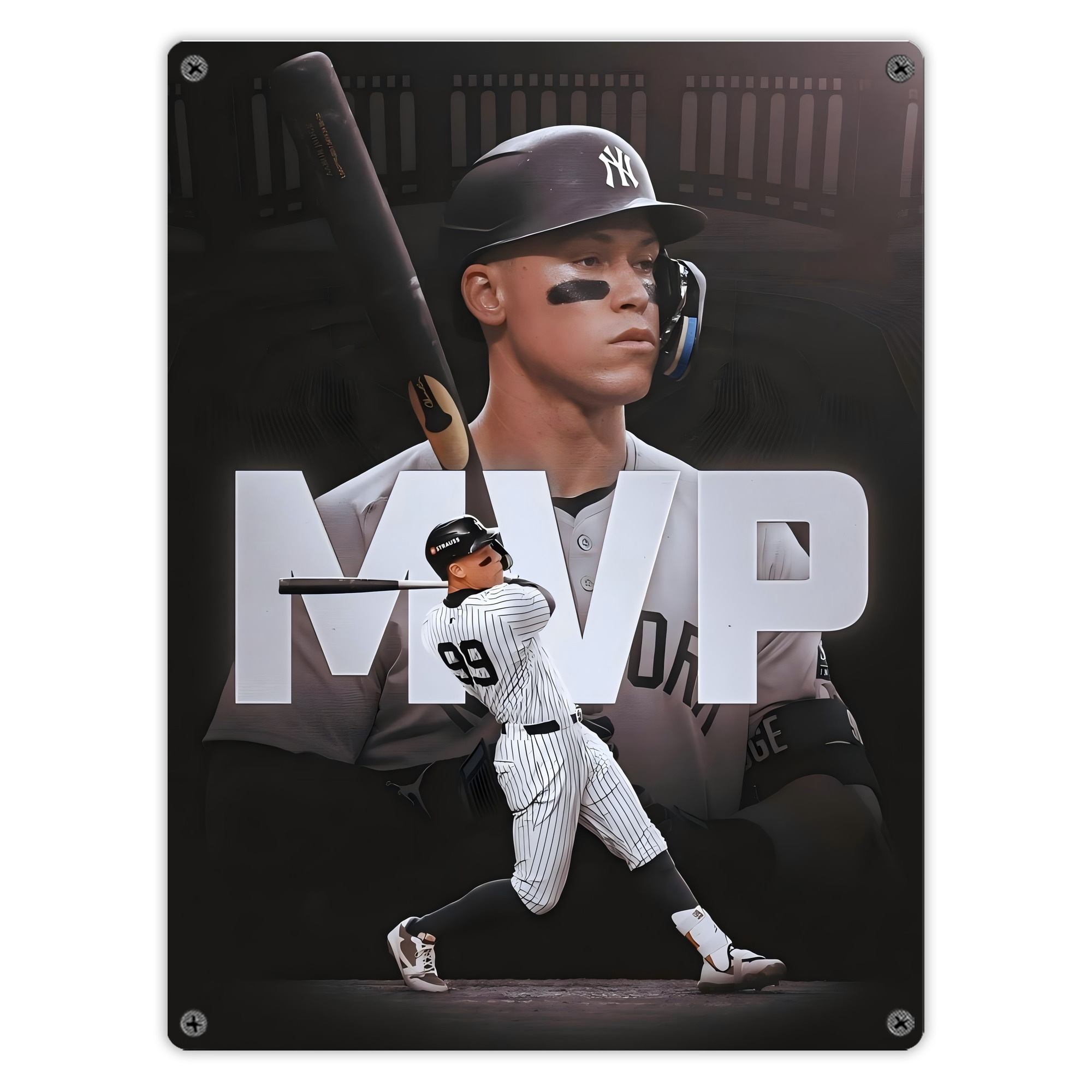 Aaron Judge MVP Vintage Metal Tin Sign 12x16inch – Retro Wall Art Decor For Home, Bar, Kitchen, Bedroom, Office – Durable Iron Sheet Poster, Easy To Hang, Full-Color Printing