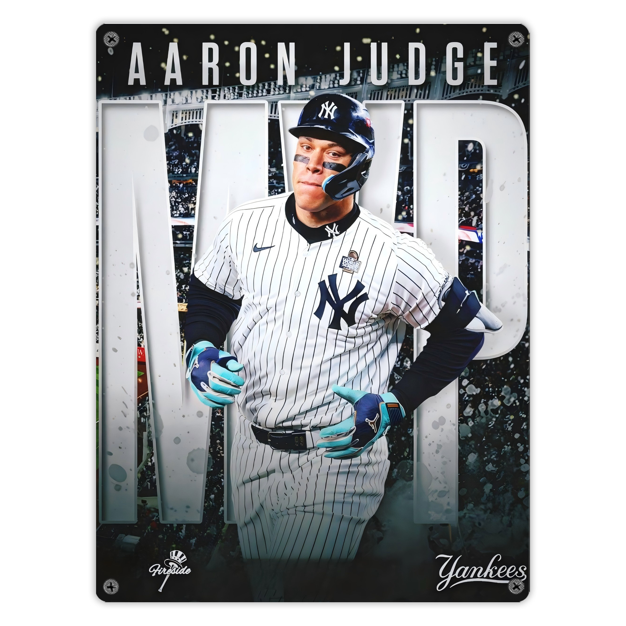 Aaron Judge MVP Vintage Metal Tin Sign 12x16inch – Retro Wall Art Decor For Home, Bar, Kitchen, Bedroom, Office – Durable Iron Sheet Poster, Easy To Hang, Full-Color Printing