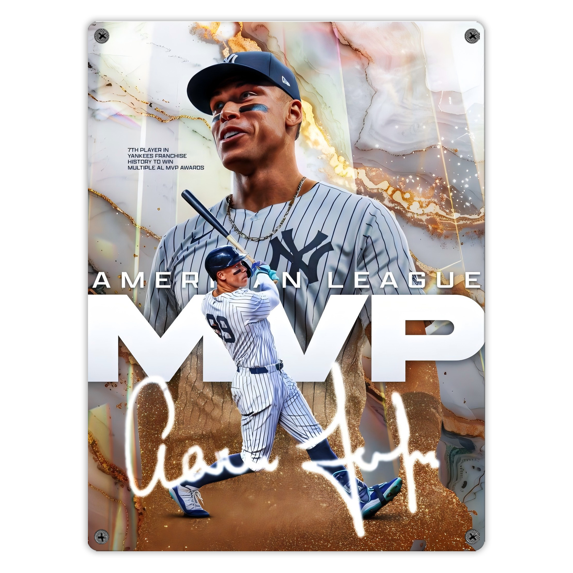 Aaron Judge MVP Vintage Metal Tin Sign 12x16inch – Retro Wall Art Decor For Home, Bar, Kitchen, Bedroom, Office – Durable Iron Sheet Poster, Easy To Hang, Full-Color Printing