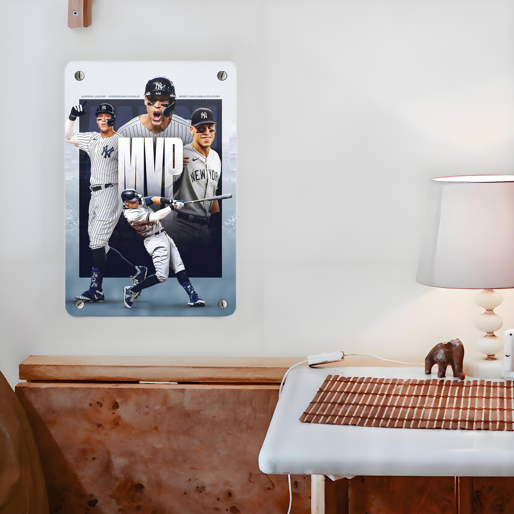 Aaron Judge MVP Metal Tin Sign 8x12inch - High-Quality Full-Print Decorative Wall Art, Durable Rust-Resistant Metal Plaque For Living Room, Bedroom, Kitchen, Office, Bar Décor