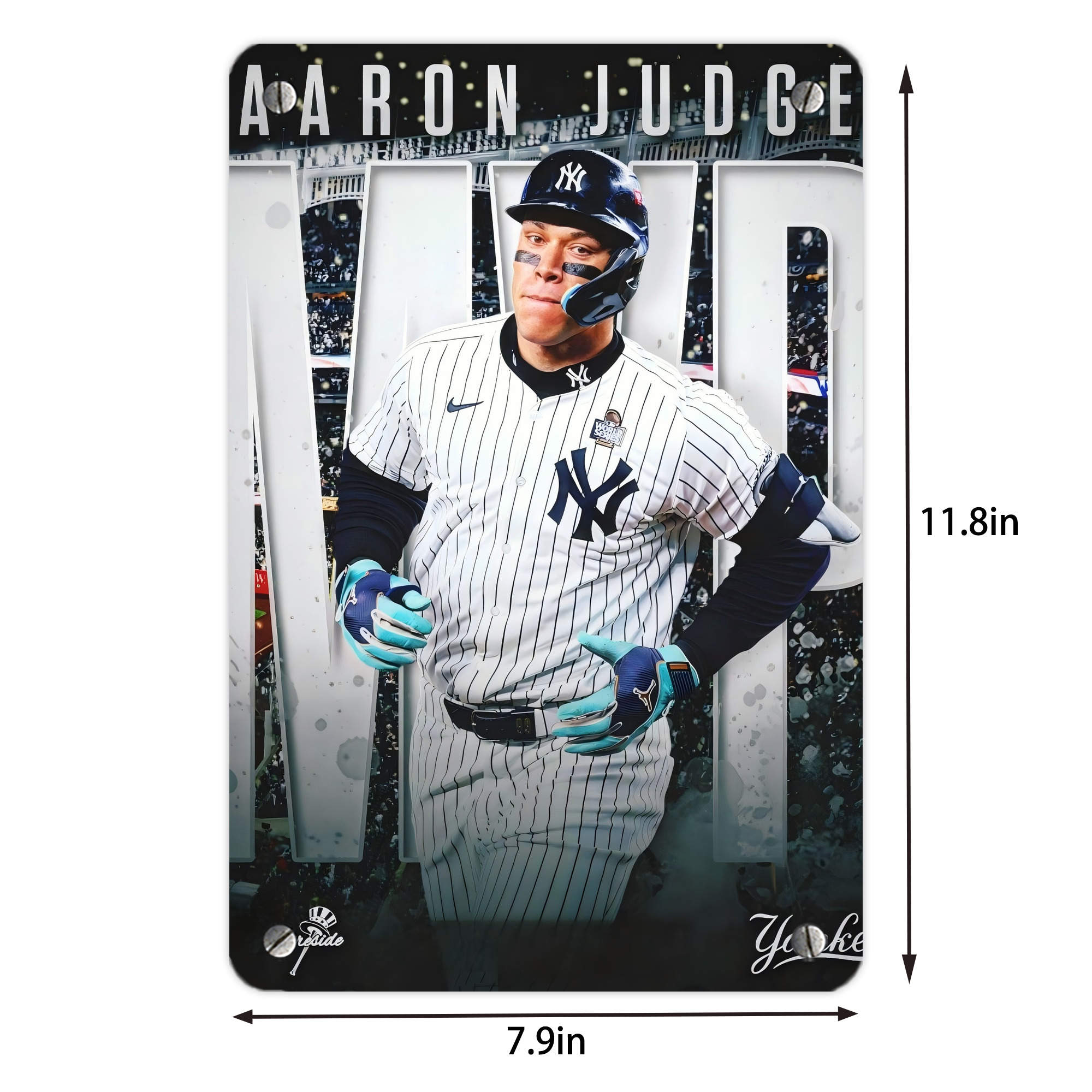 Aaron Judge MVP Metal Tin Sign 8x12inch - High-Quality Full-Print Decorative Wall Art, Durable Rust-Resistant Metal Plaque For Living Room, Bedroom, Kitchen, Office, Bar Décor
