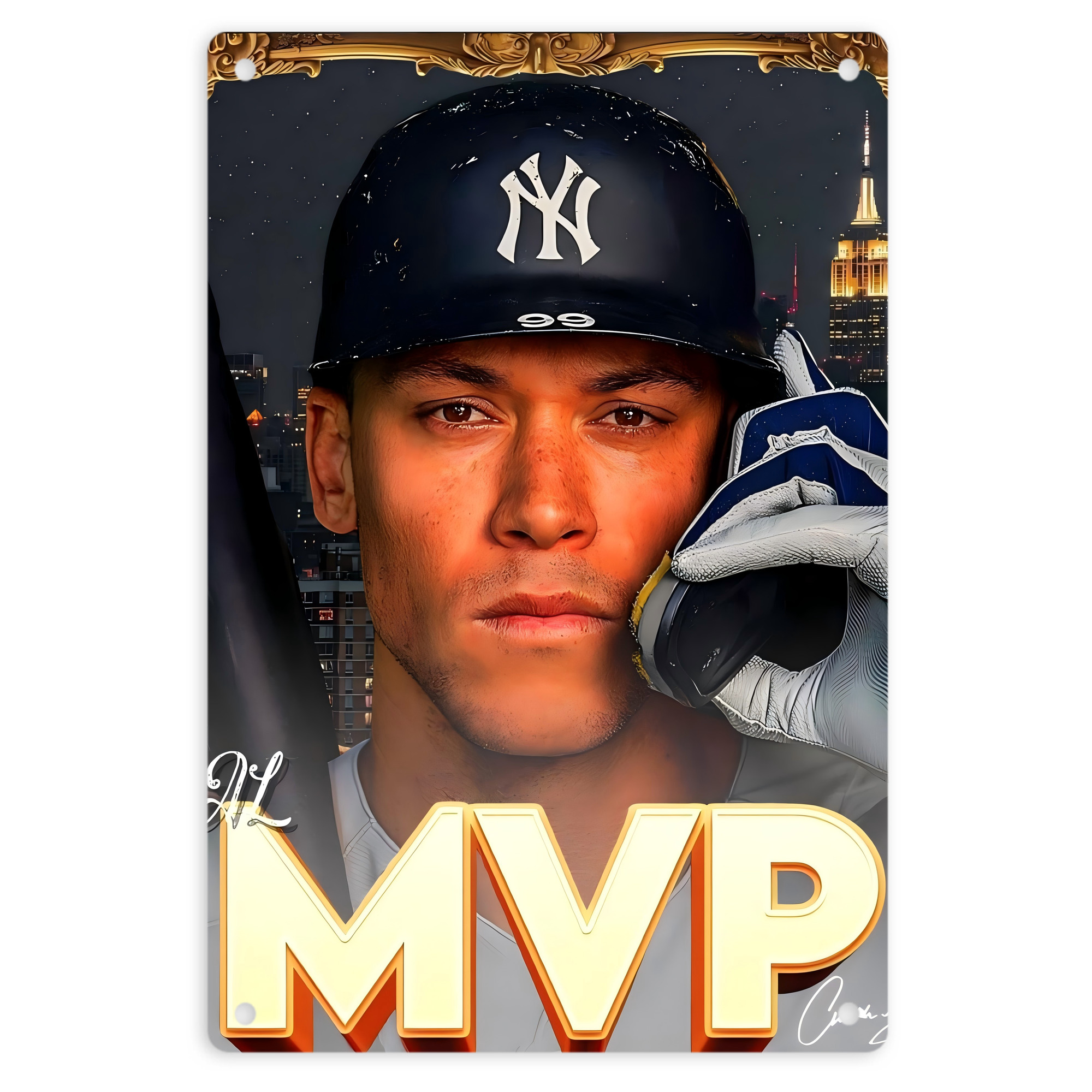 Aaron Judge MVP 8x12inch Vertical Aluminum Sign - Durable Fade-Resistant Indoor/Outdoor Safety & Information Plaque For Office, Hotel, Restaurant, Bar, Public Spaces
